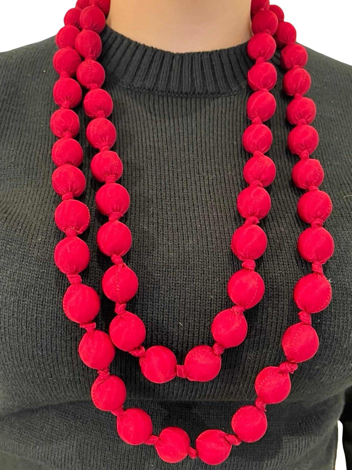 Collar Il Baco Da Seta Maxi Bolas Seda Burdeos