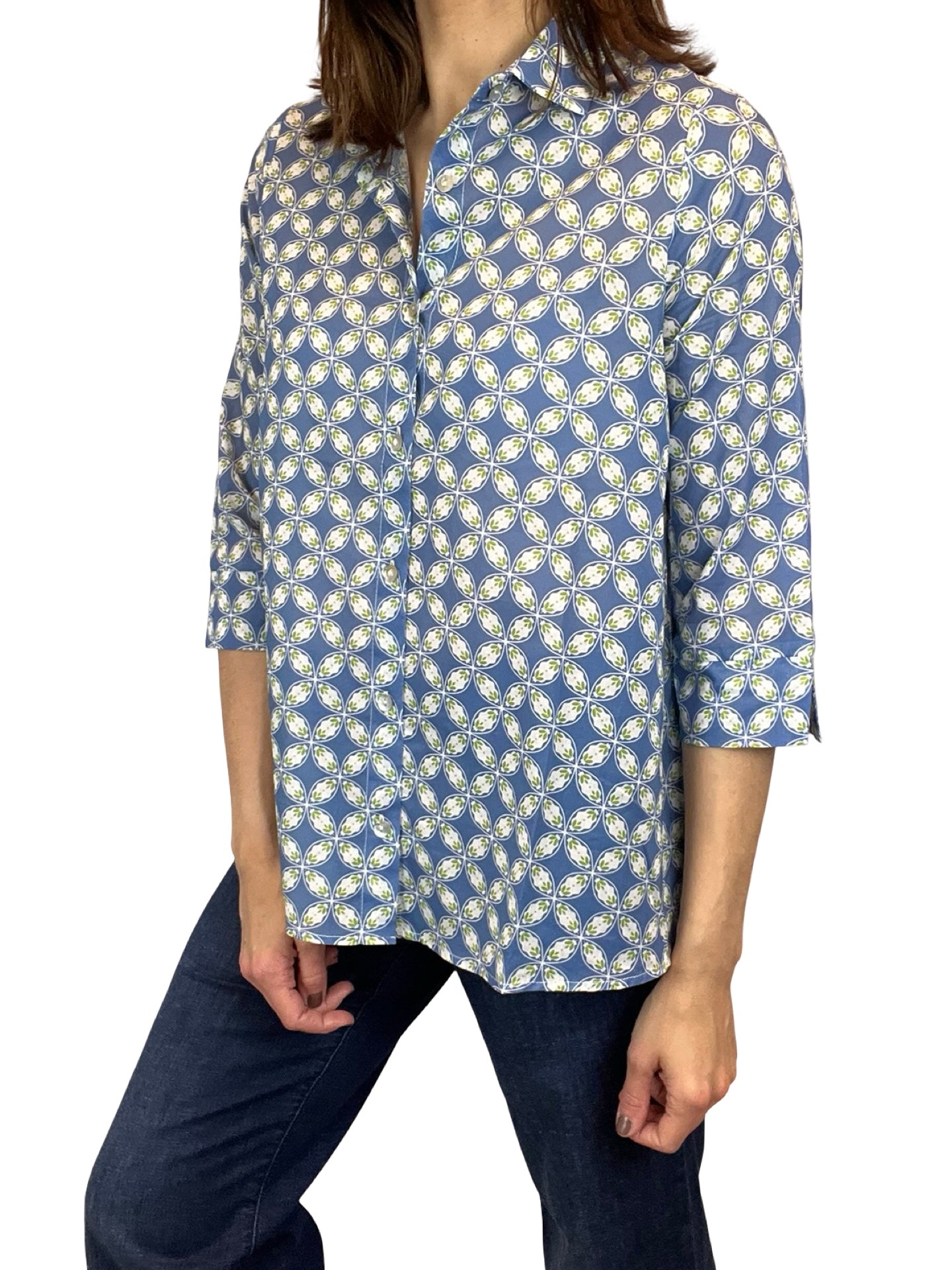 Camisa Monika Varga Flor Azul