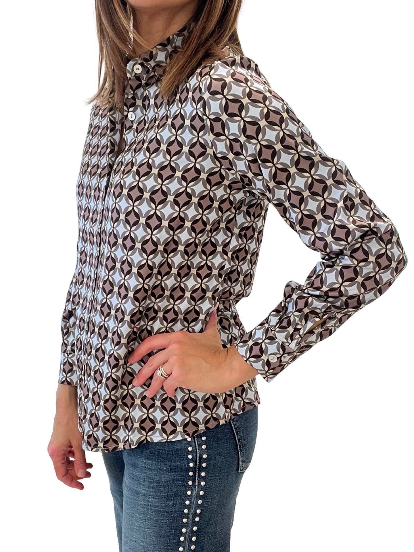 Chemise monika varga en soie géométrique