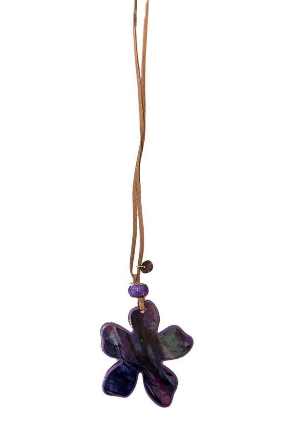 Il Baco Da Seta Purple Flower Necklace