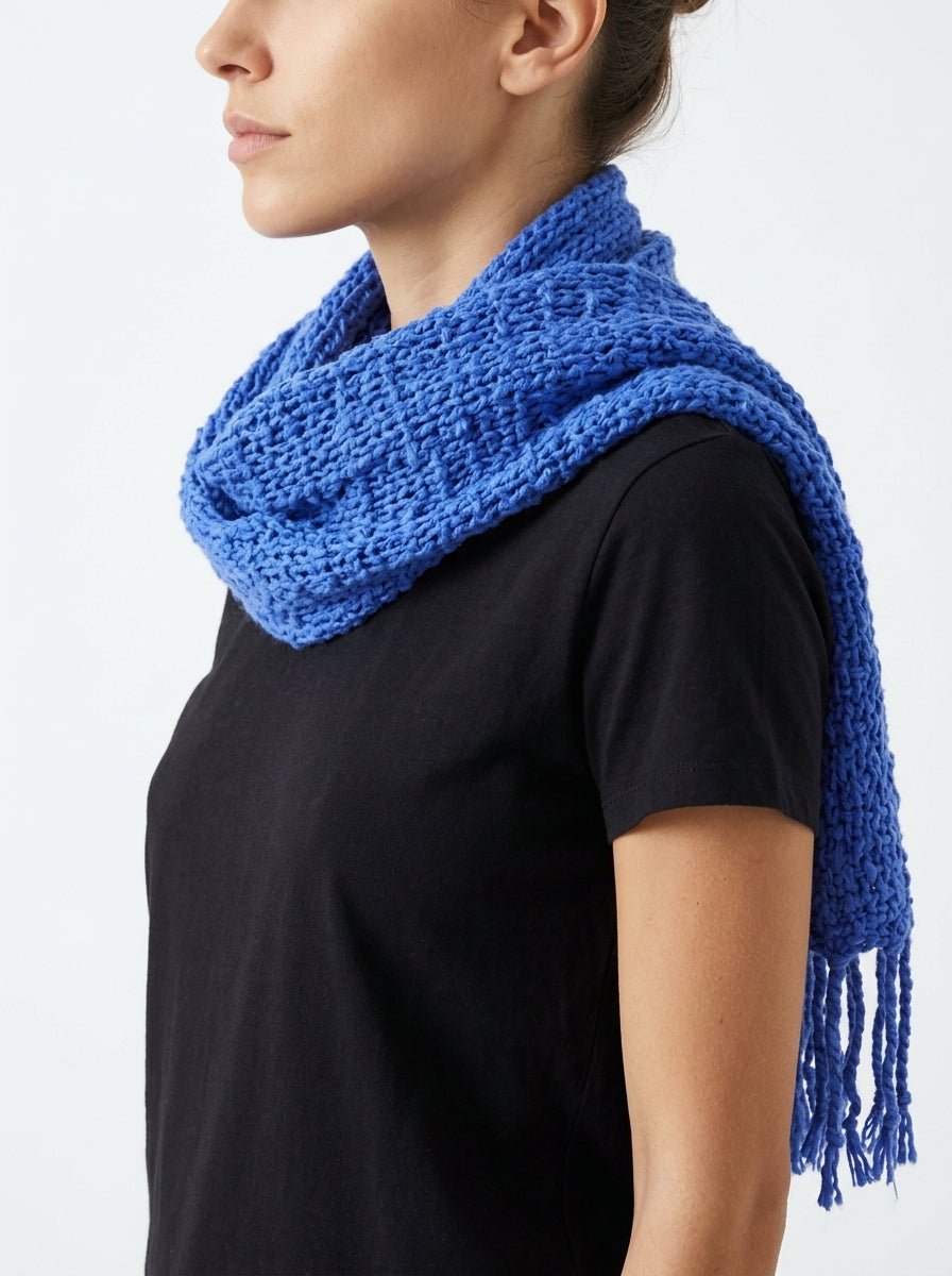Foulard en Soie Il Baco Da Champignon Bleu Clair