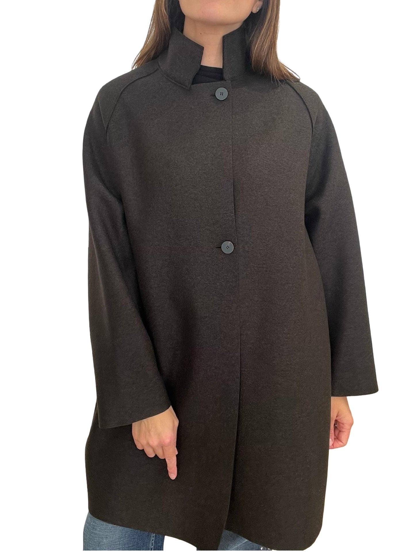 Cappotto a mantella marrone dritto Harris Wharf London