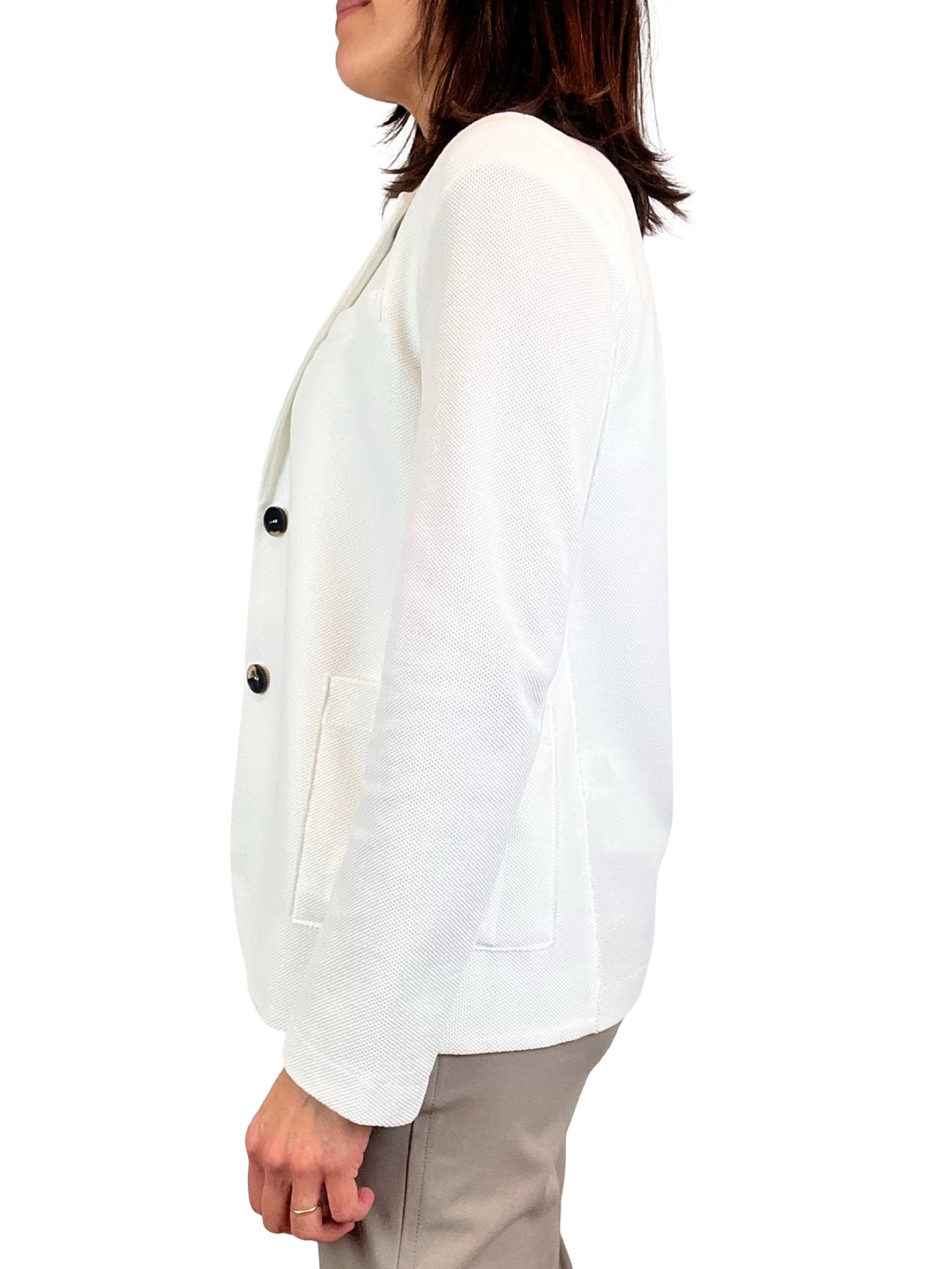 Harris Wharf London Stand Up Honeycomb White Blazer