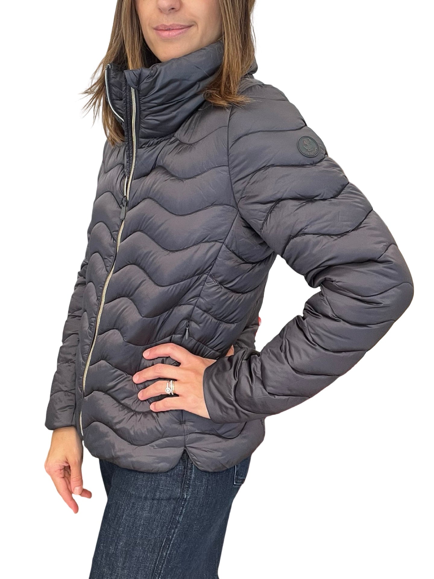 Plumifero Save the Duck Short Enthallado Gray