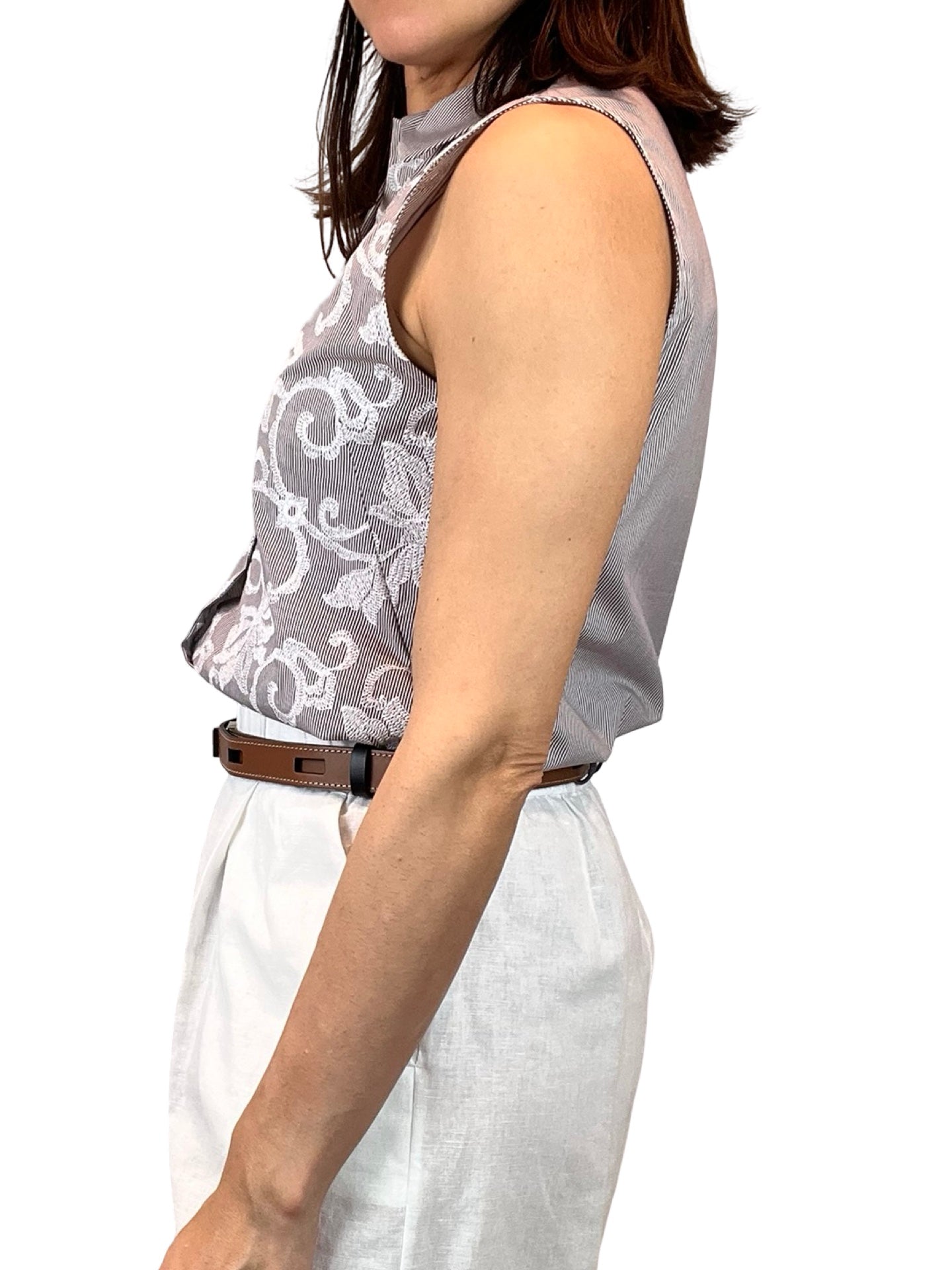 Top Whyci Milano Cuello Camisa Bordado