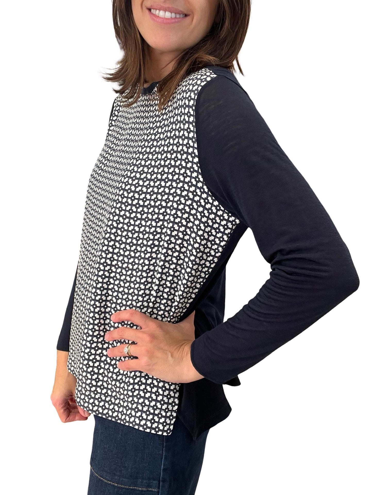 T-shirt carré en maille et soie Whyci Milano