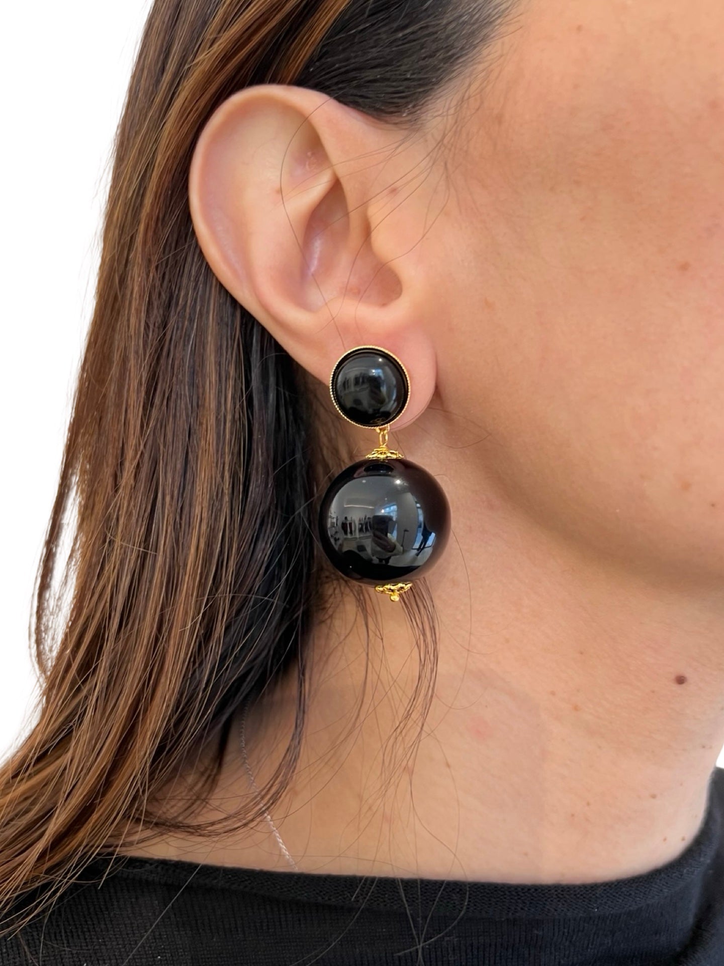 Pendientes Fabrizio Marcantelli Bola Negro