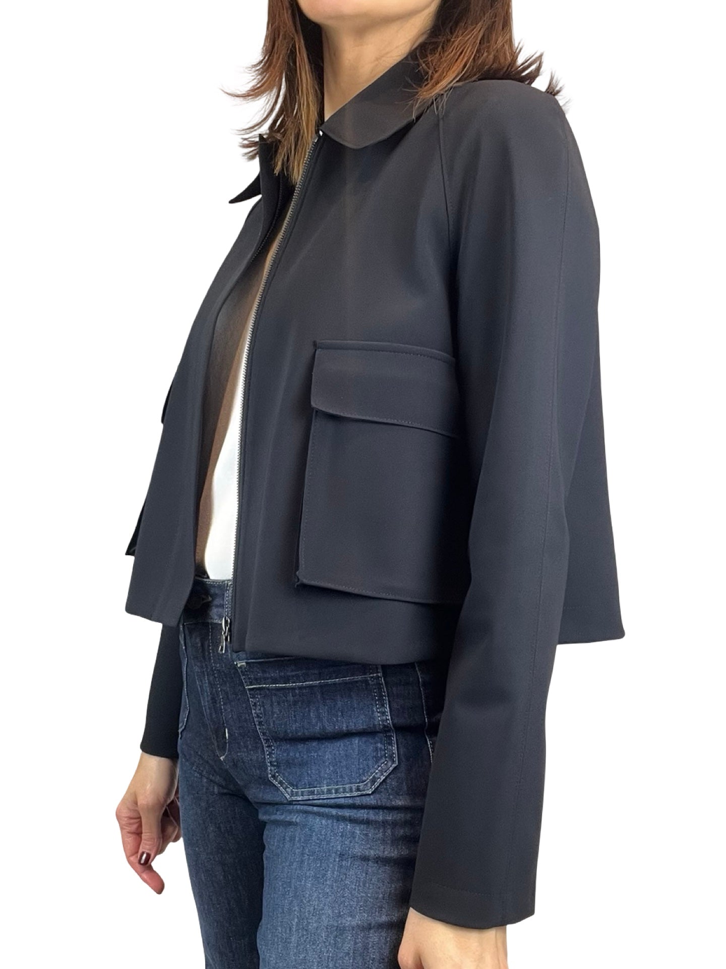 Cazadora Harris Warf London Cropped Raglan Negro