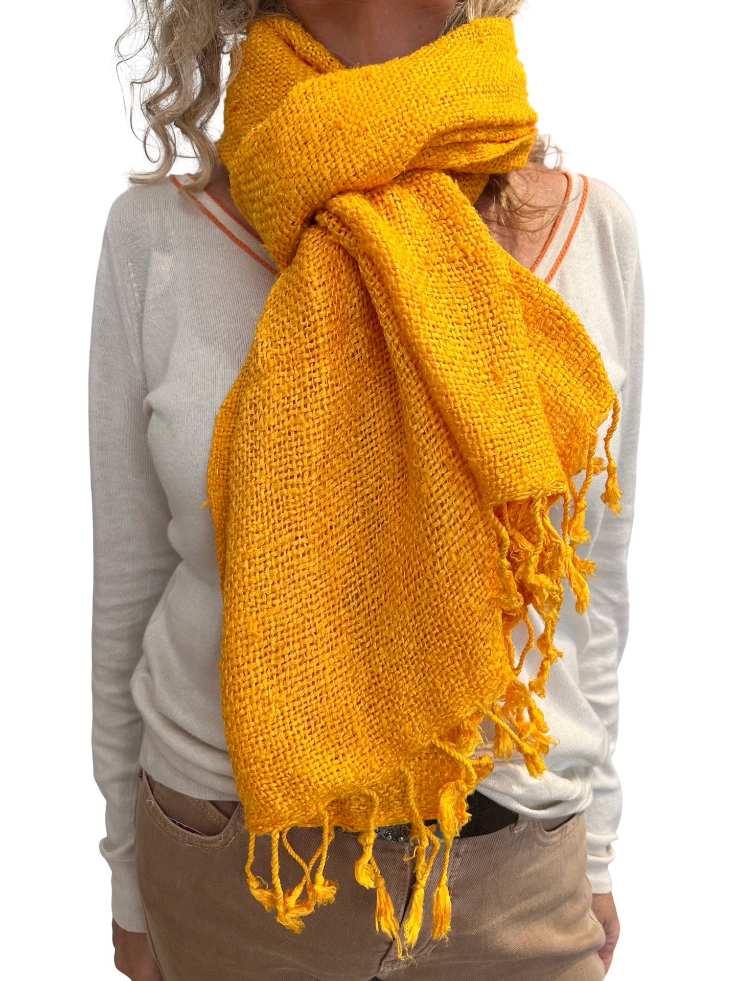 Écharpe Il Baco Da Seta Soie jaune