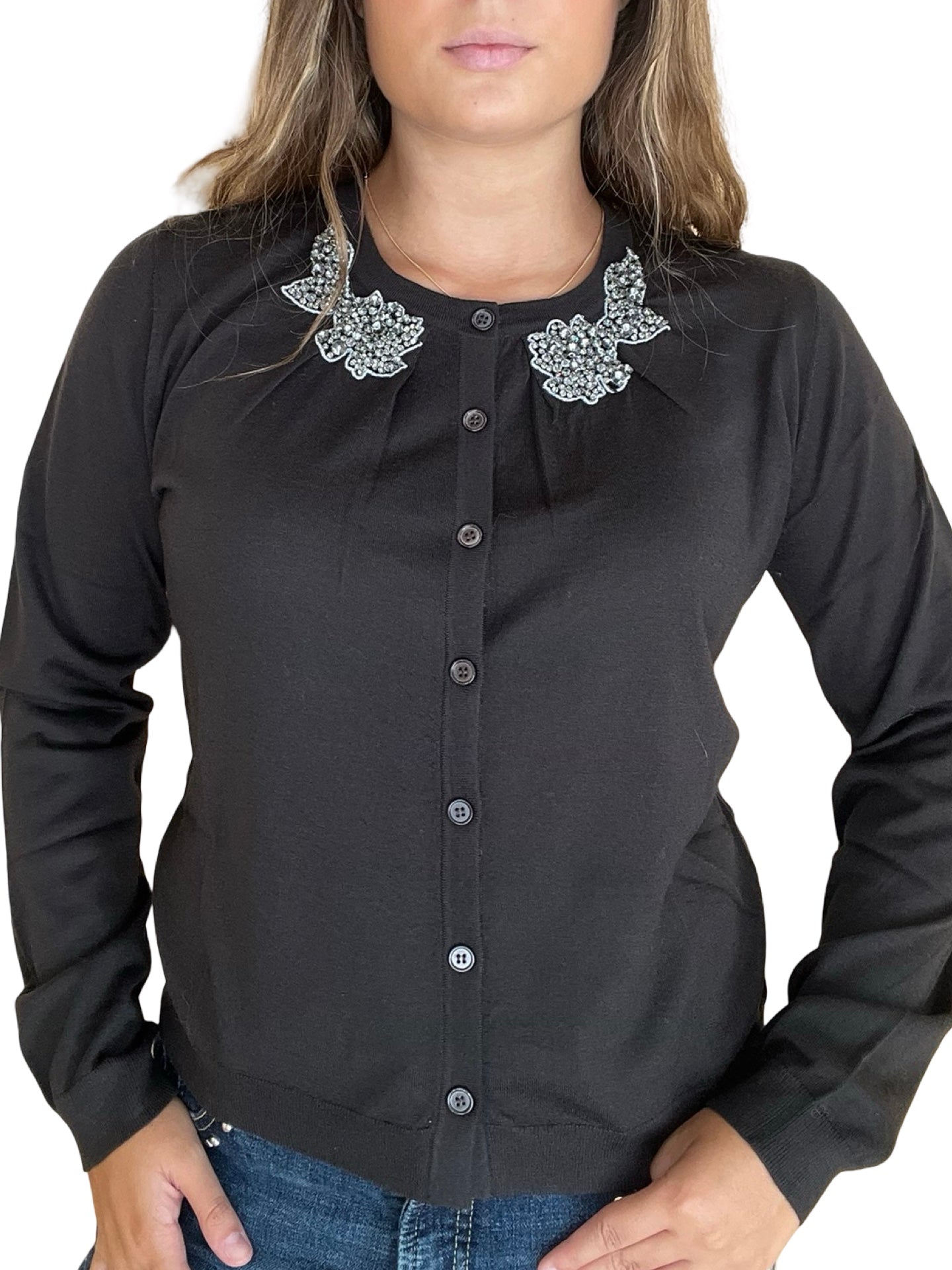 Cardigan leggero Conti Ricamato Pietre