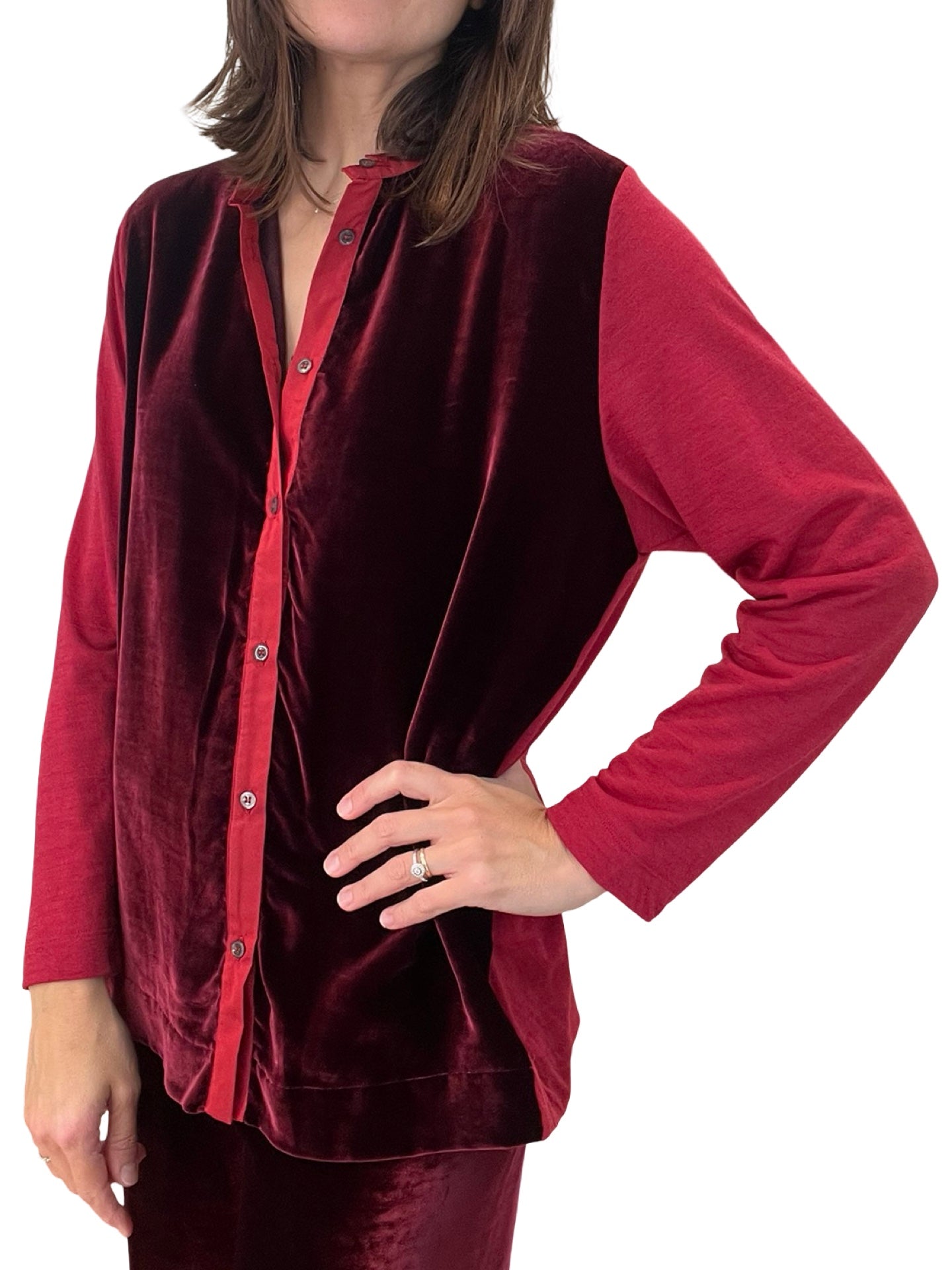 Camisa Whyci Punto y Terciopelo