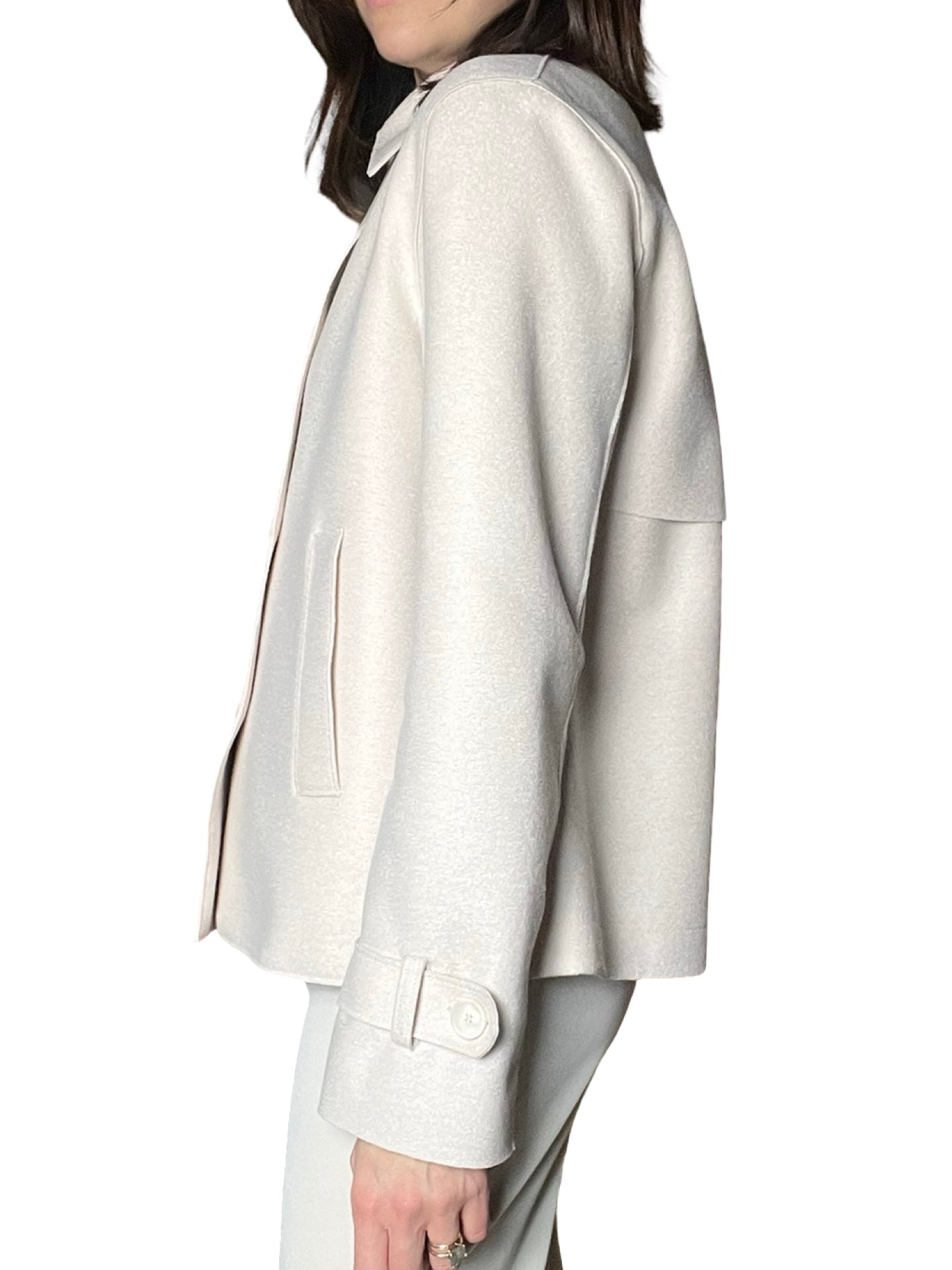 Giacca color crema di lana Trench Harris Wharf London