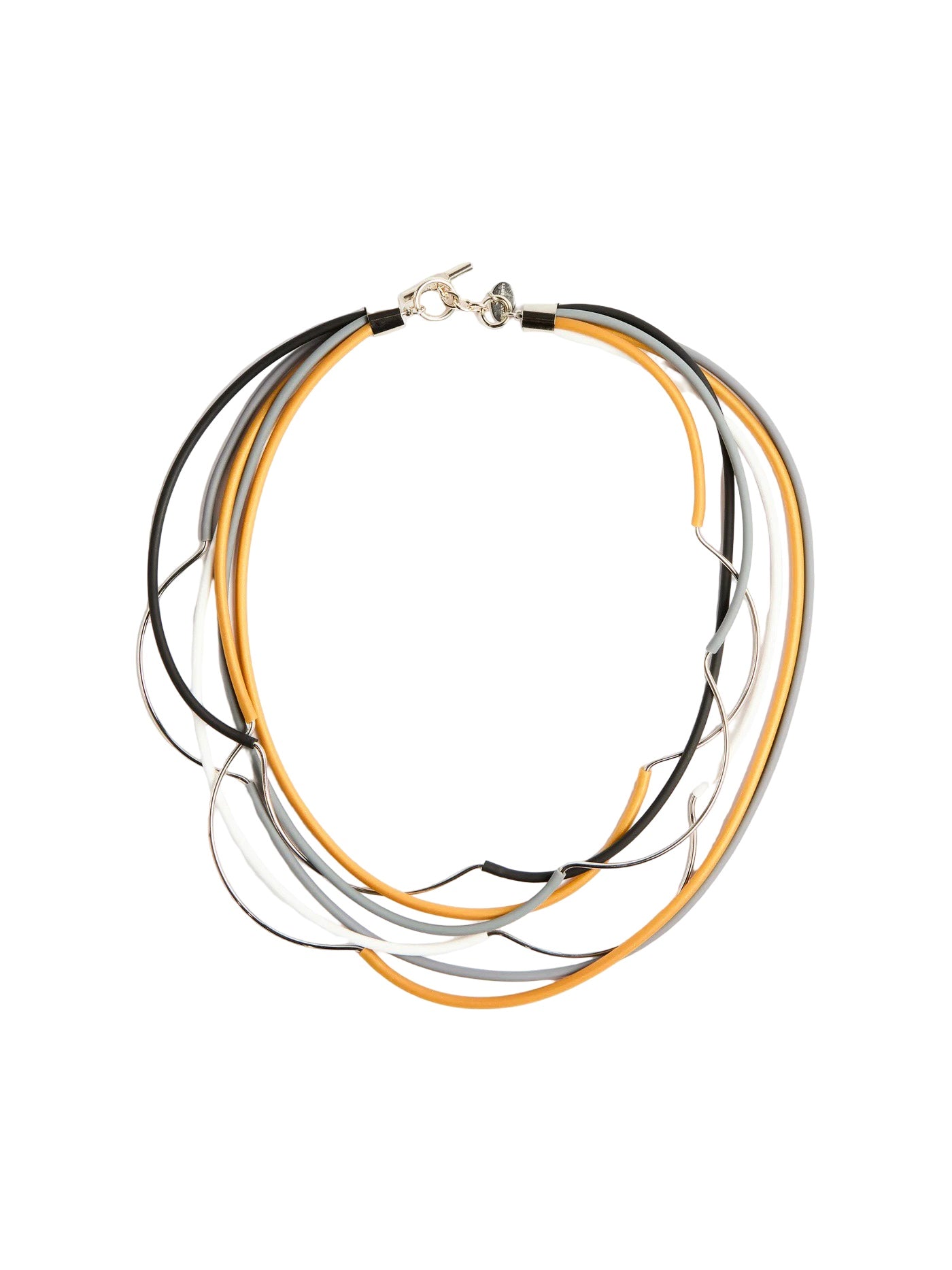 Collar Liviana Conti Tiras Metal y Goma