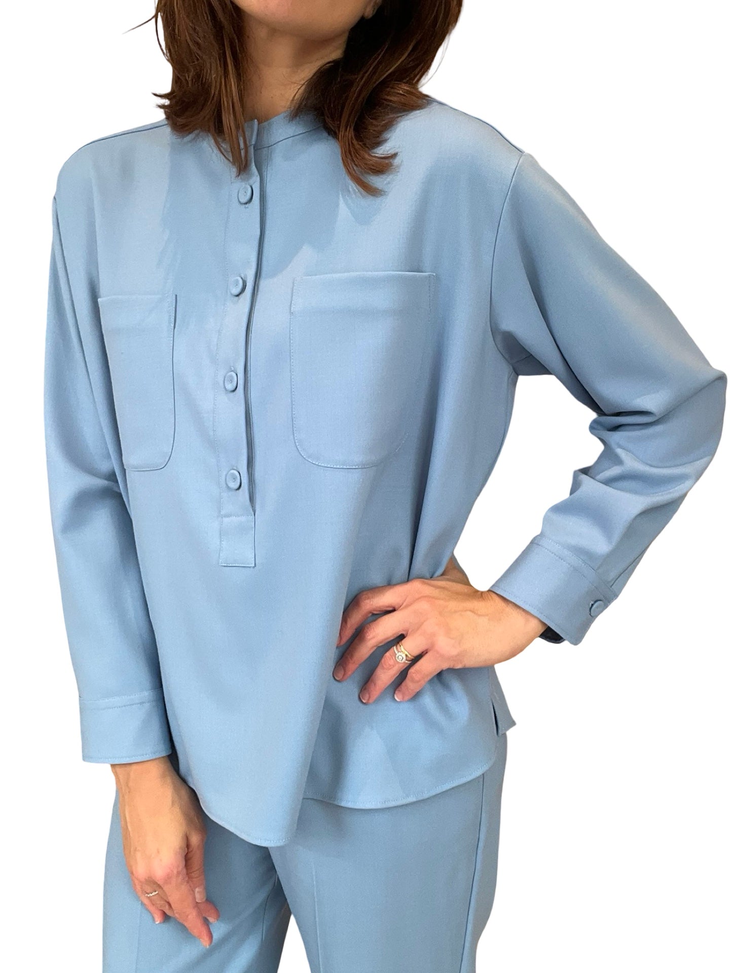 Chemisier à col coréen Rosso35