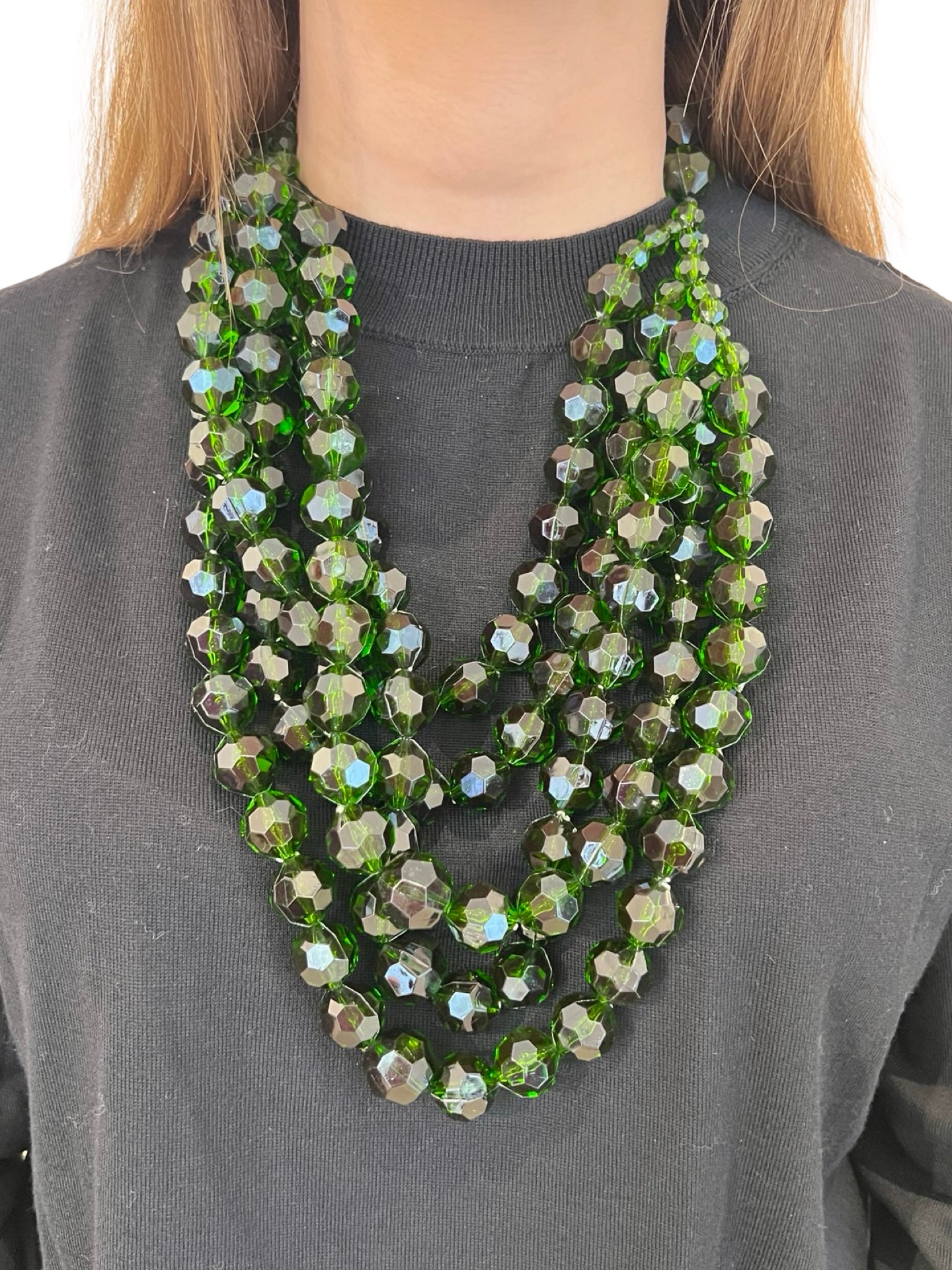 Collar Fabrizio Marcantelli  5 Tiras Bolas Verde