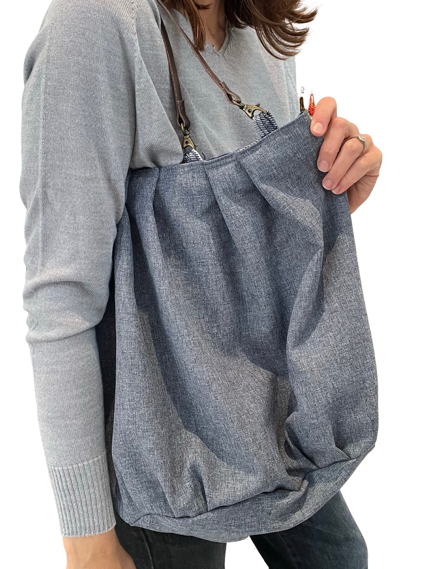 Sac Biancas Sack Bag Tissu à Carreaux Bleu et Blanc