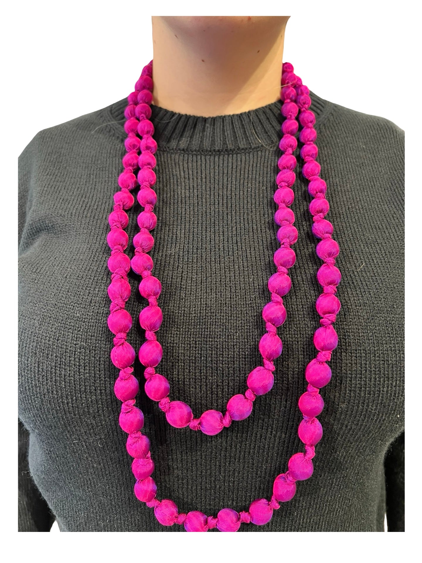 Collar Il Baco Da Seta Bolas de Seda Violeta Electrico