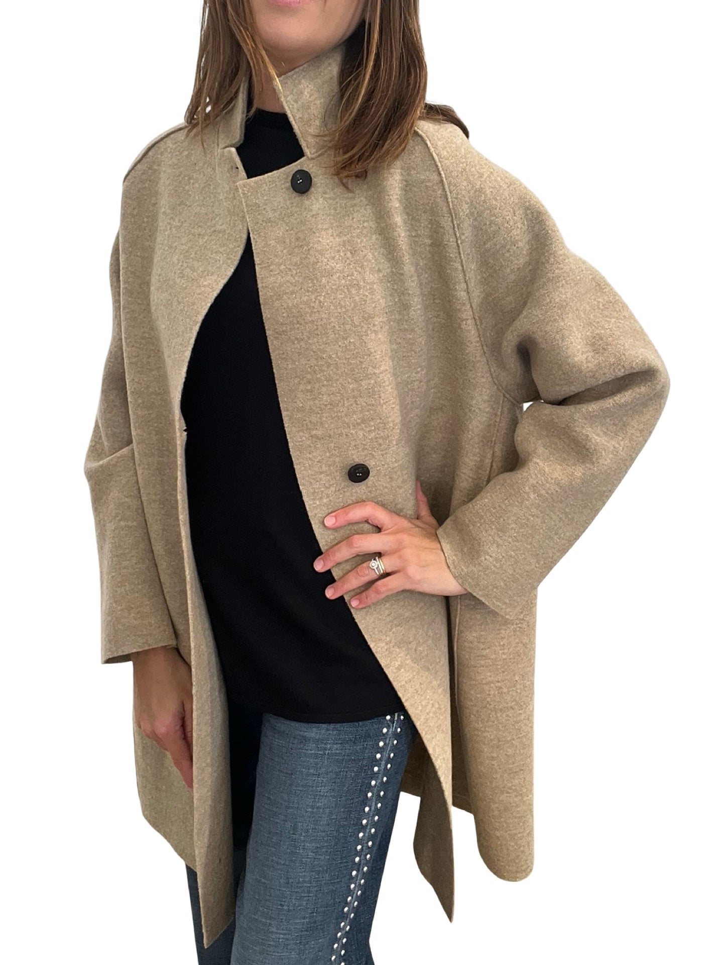Cappotto a mantella beige Harris Wharlf London Flight