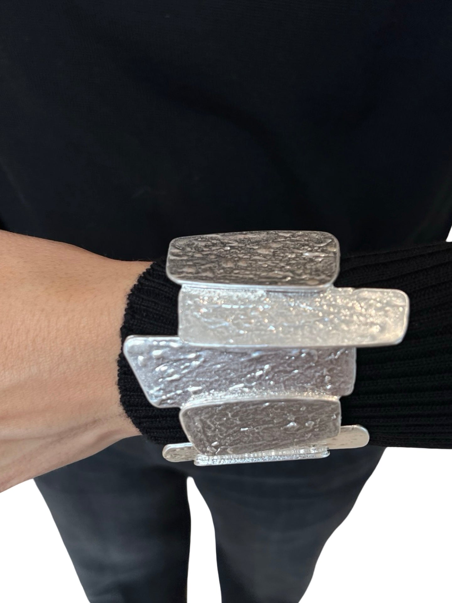 Pulsera Il Baco Da Seta Elastica Cuentas Metal Plata