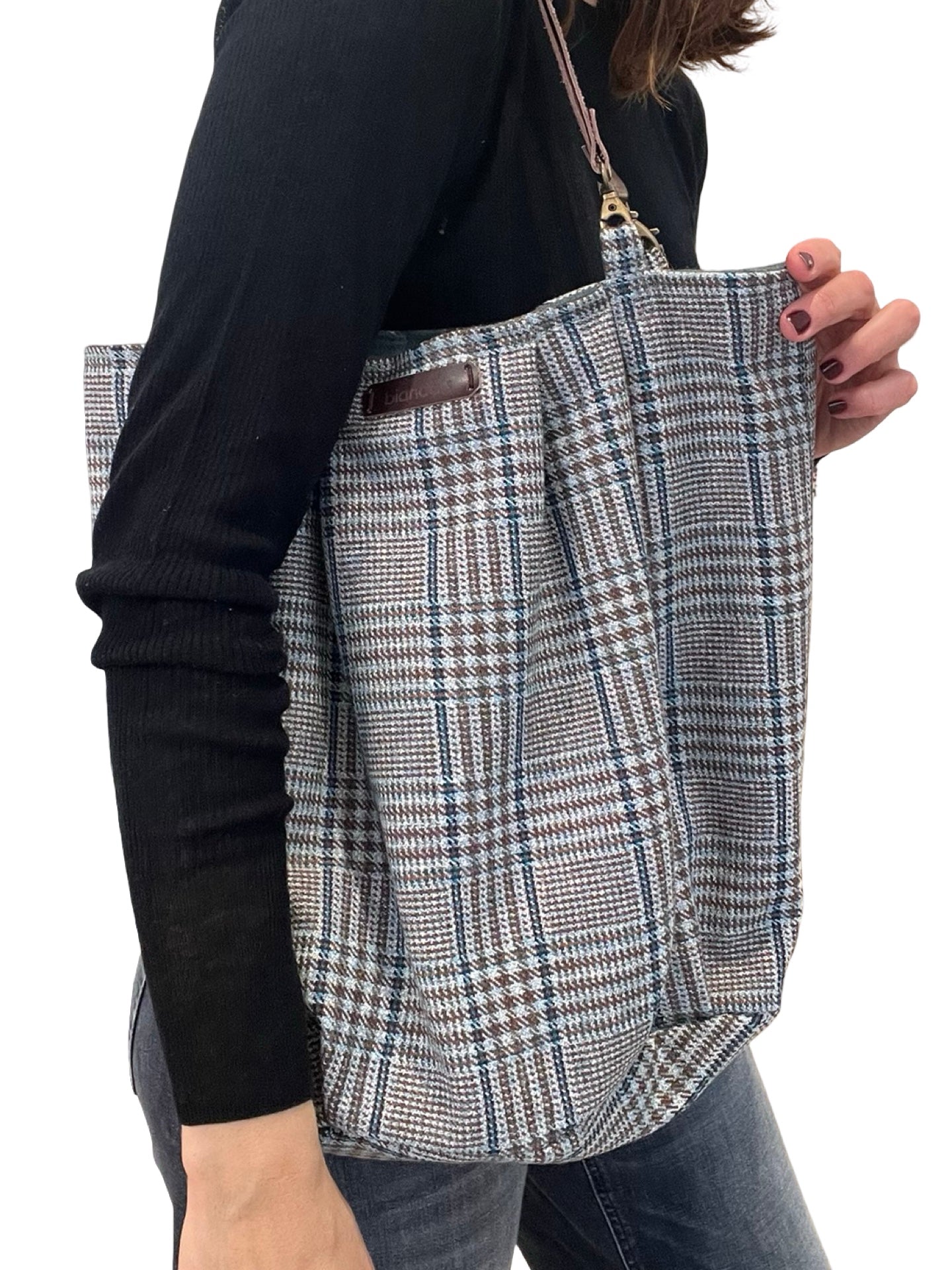 Borsa blu tartan di Bianca