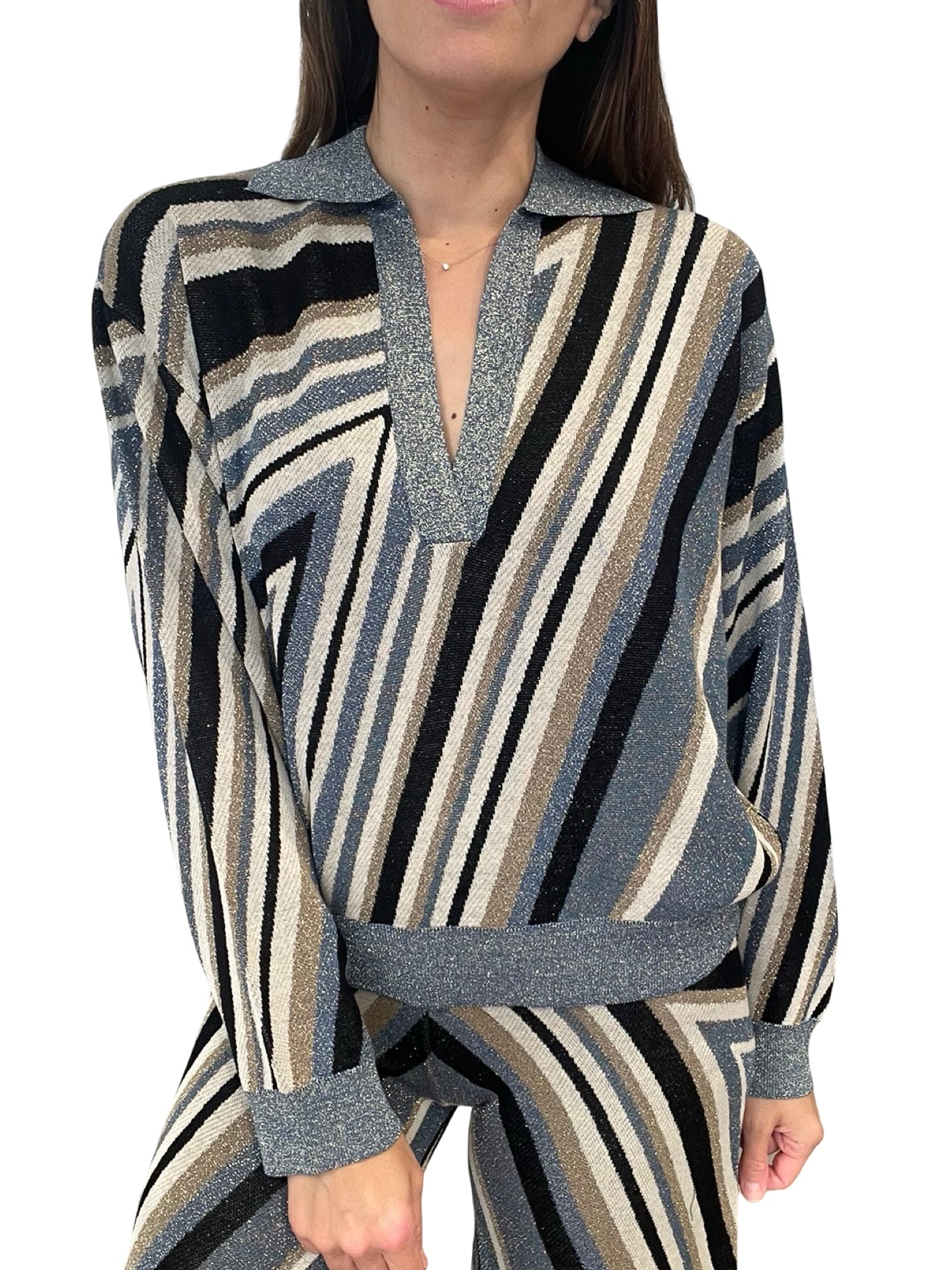 Akep Lurex Polo Blue