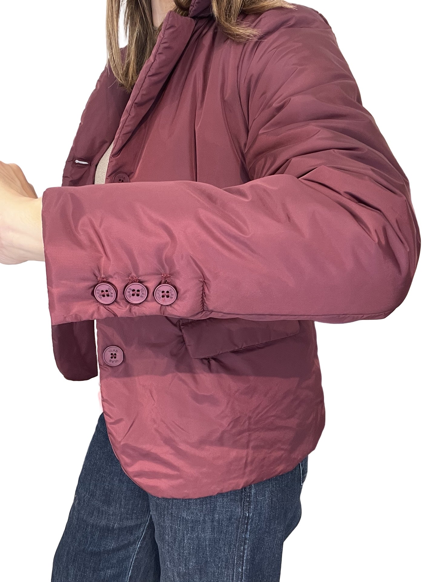 Chaqueta Vlab Bolsillos Cuello Camisero Granate