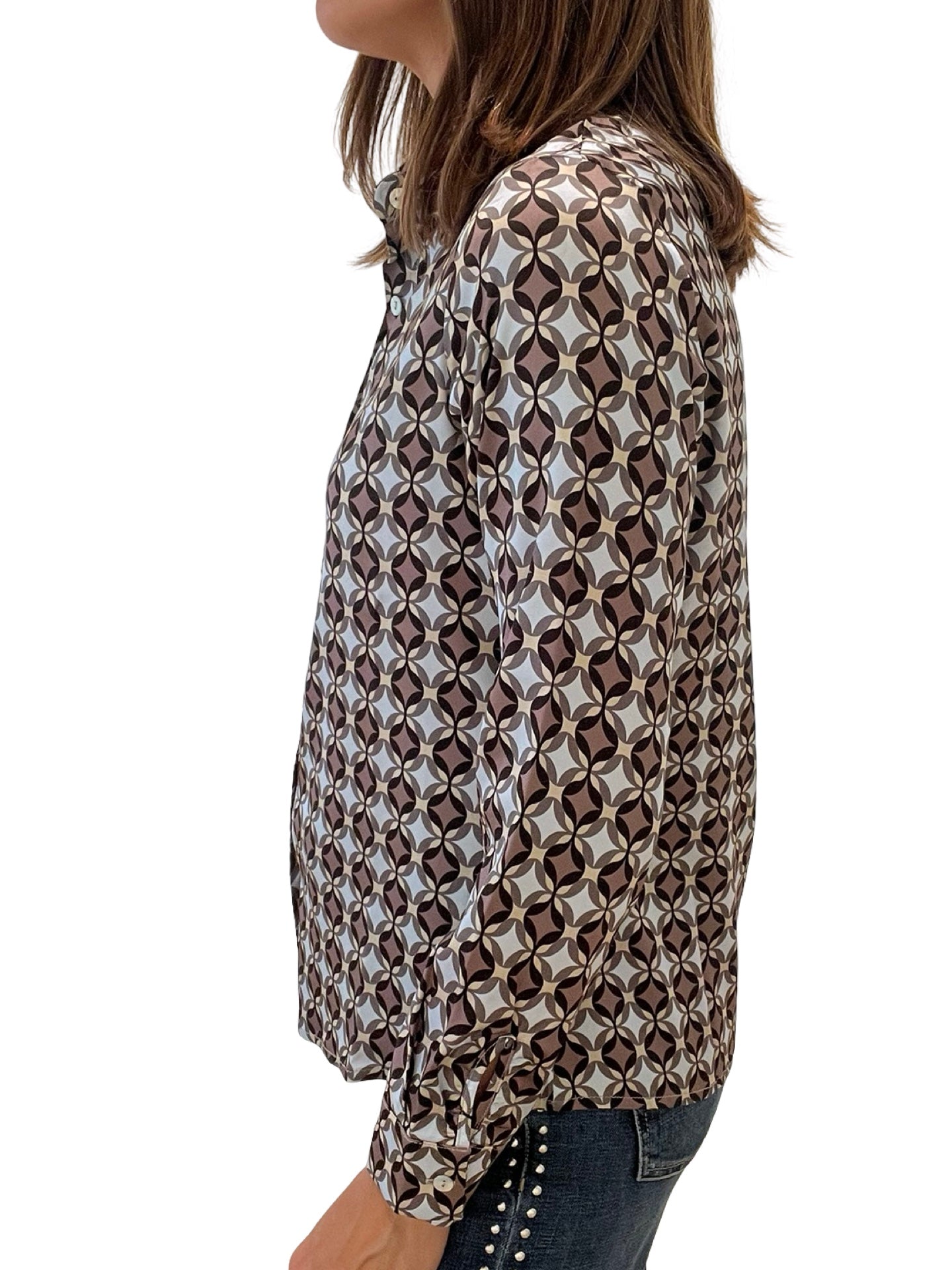 Camisa Monika Varga Seda Geometrico