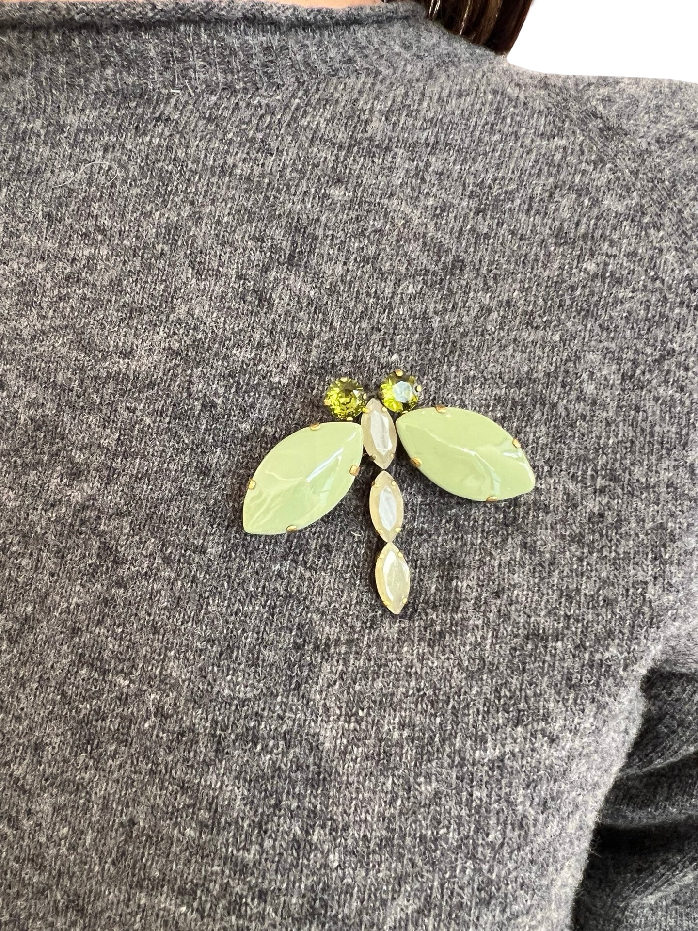 Broche Unique Libelula Verde