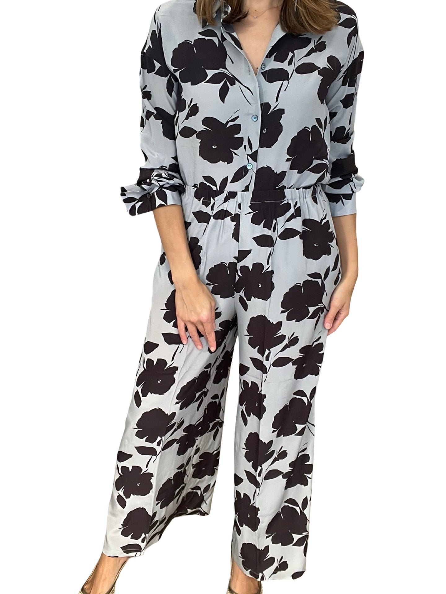 Pantalon livian conti fleurs imprimées