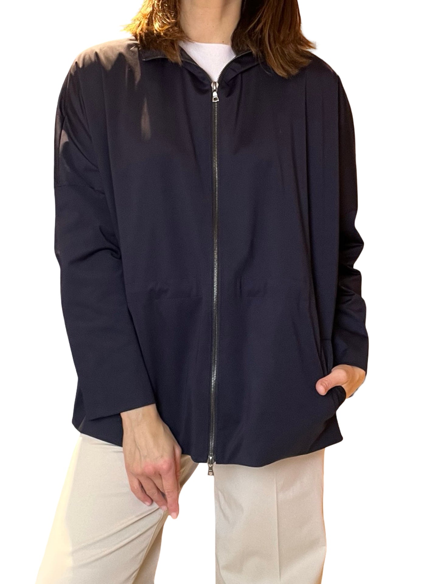 Harris Wharf London Parka à capuche légère Tecnica Navy