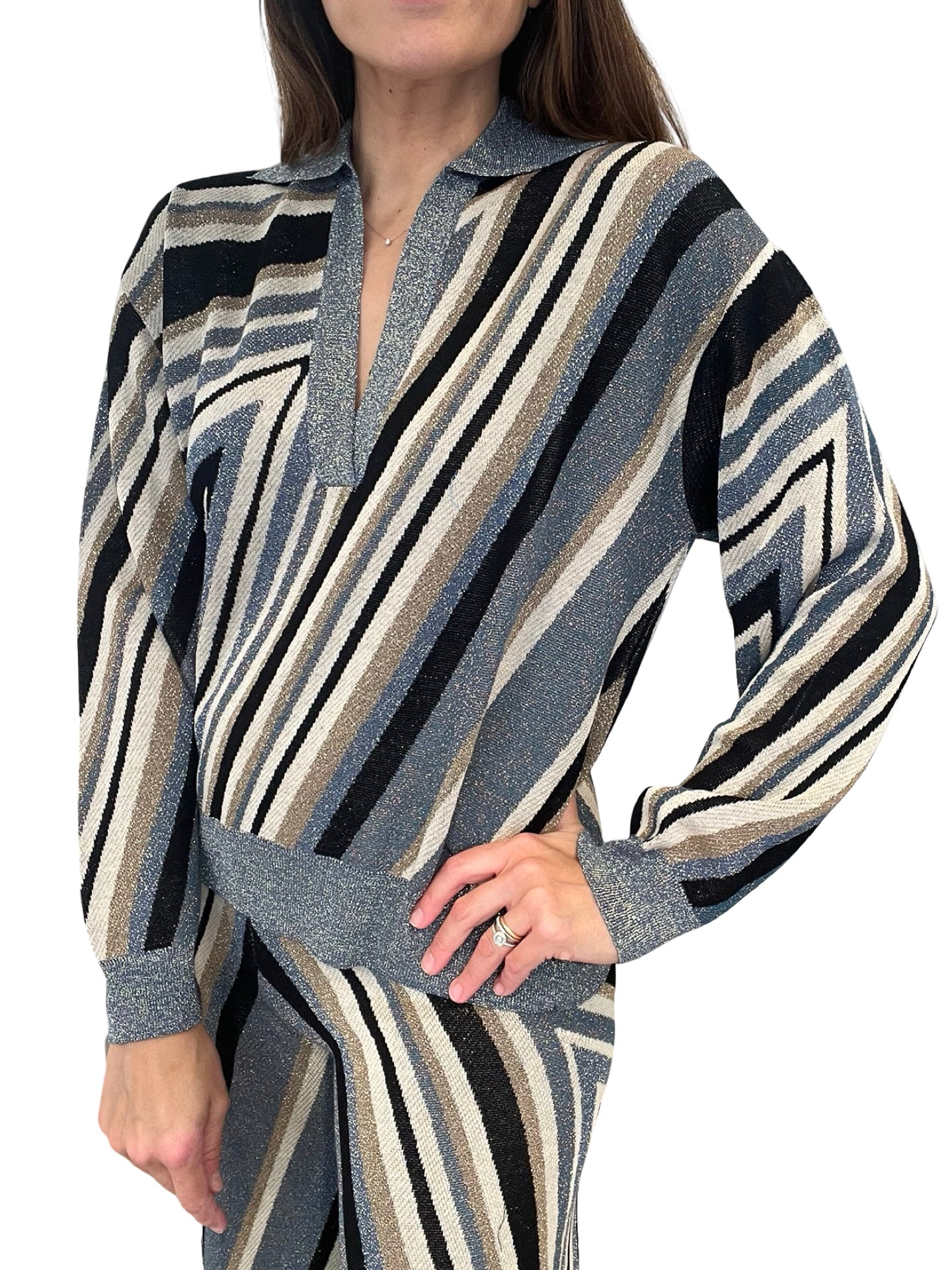 Akep Lurex Polo Blue