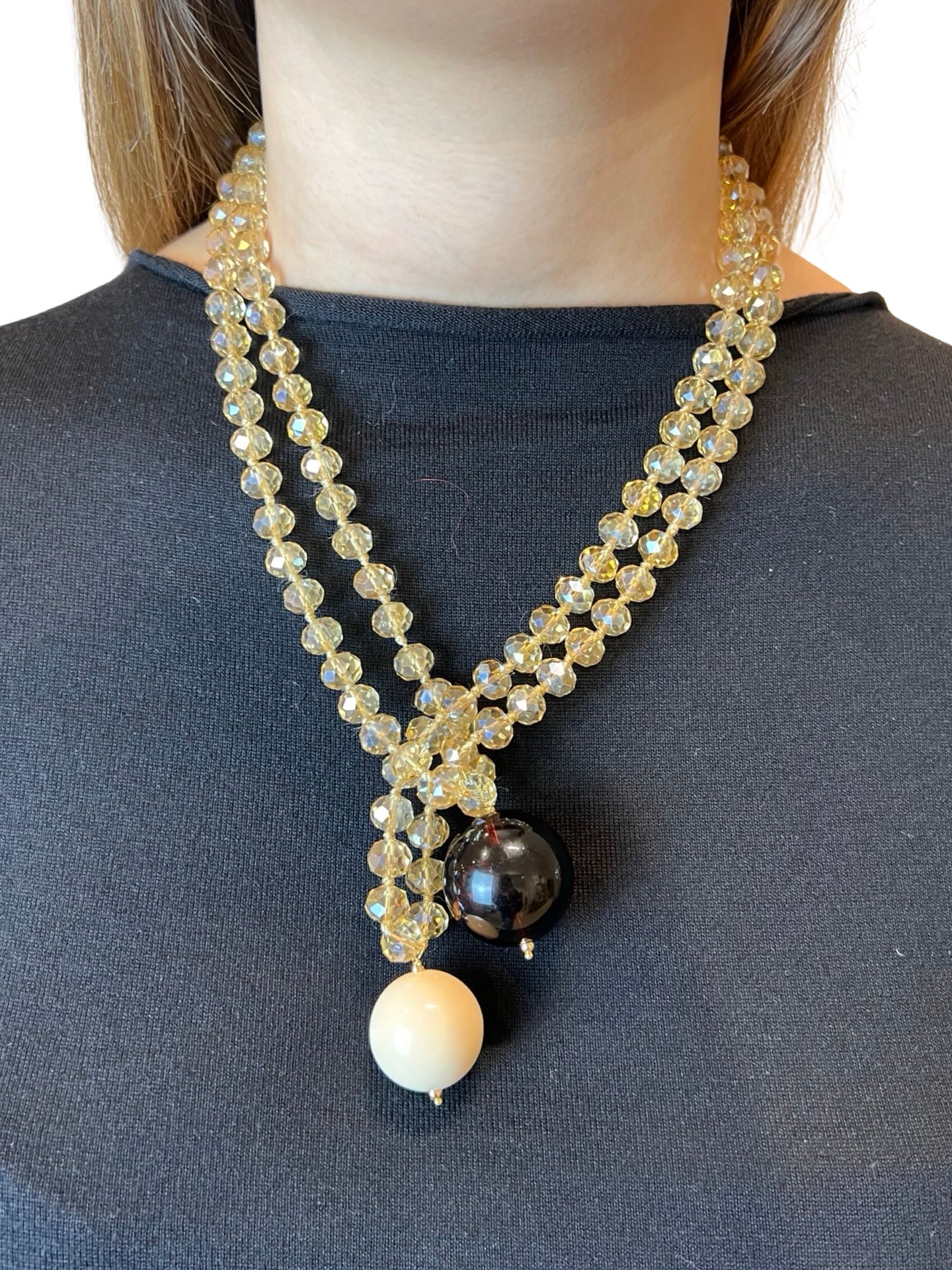 Collar Fabrizio Marcantelli Bolitas y 2 Bolas Grande Mantequilla