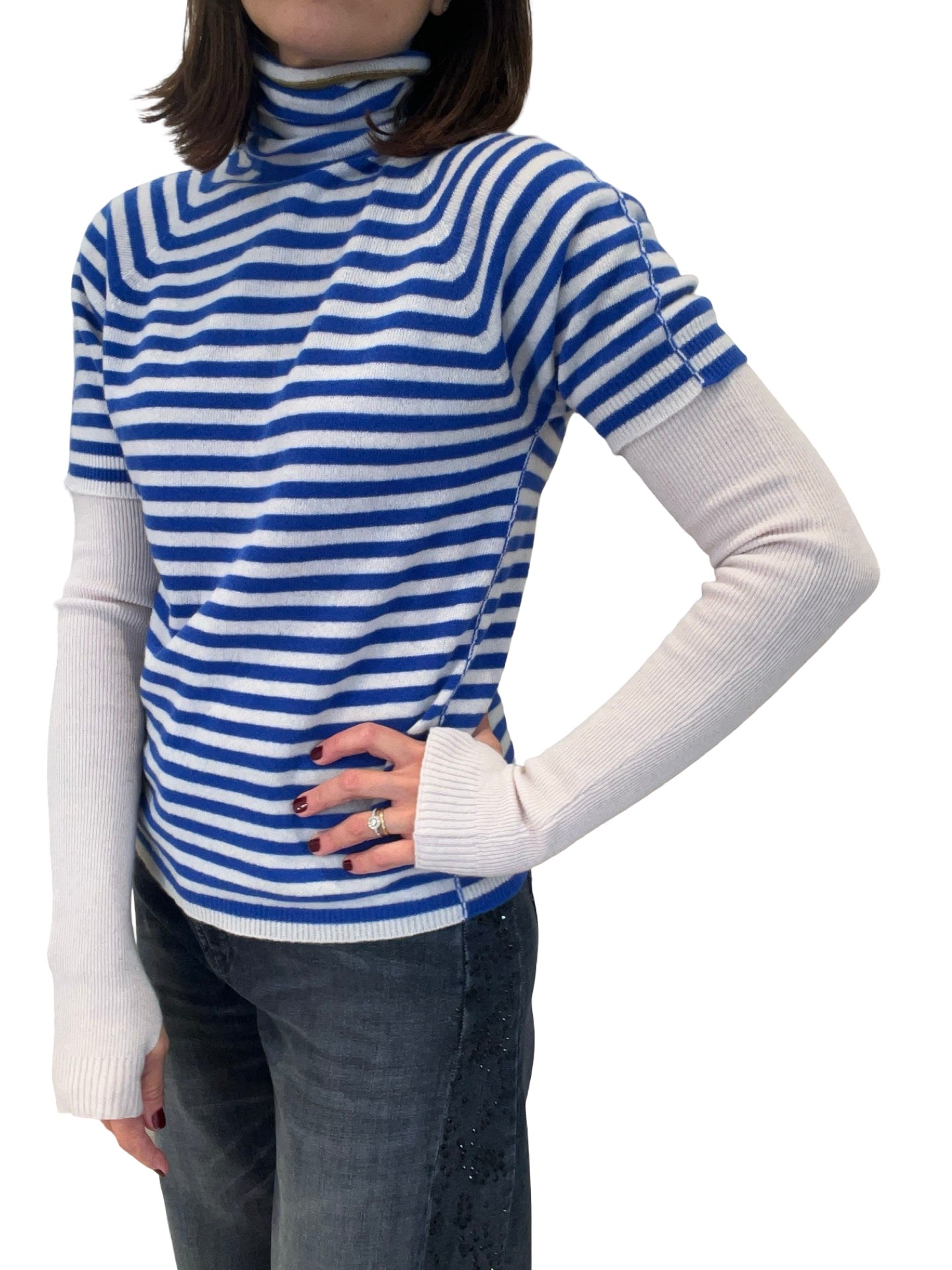 Striped Floor Jersey with Cisme Neck