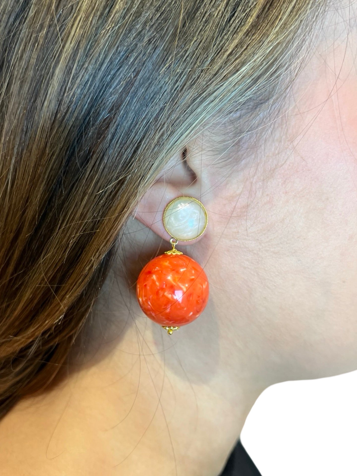 Pendientes Fabrizio Marcantelli Bola Coral MP