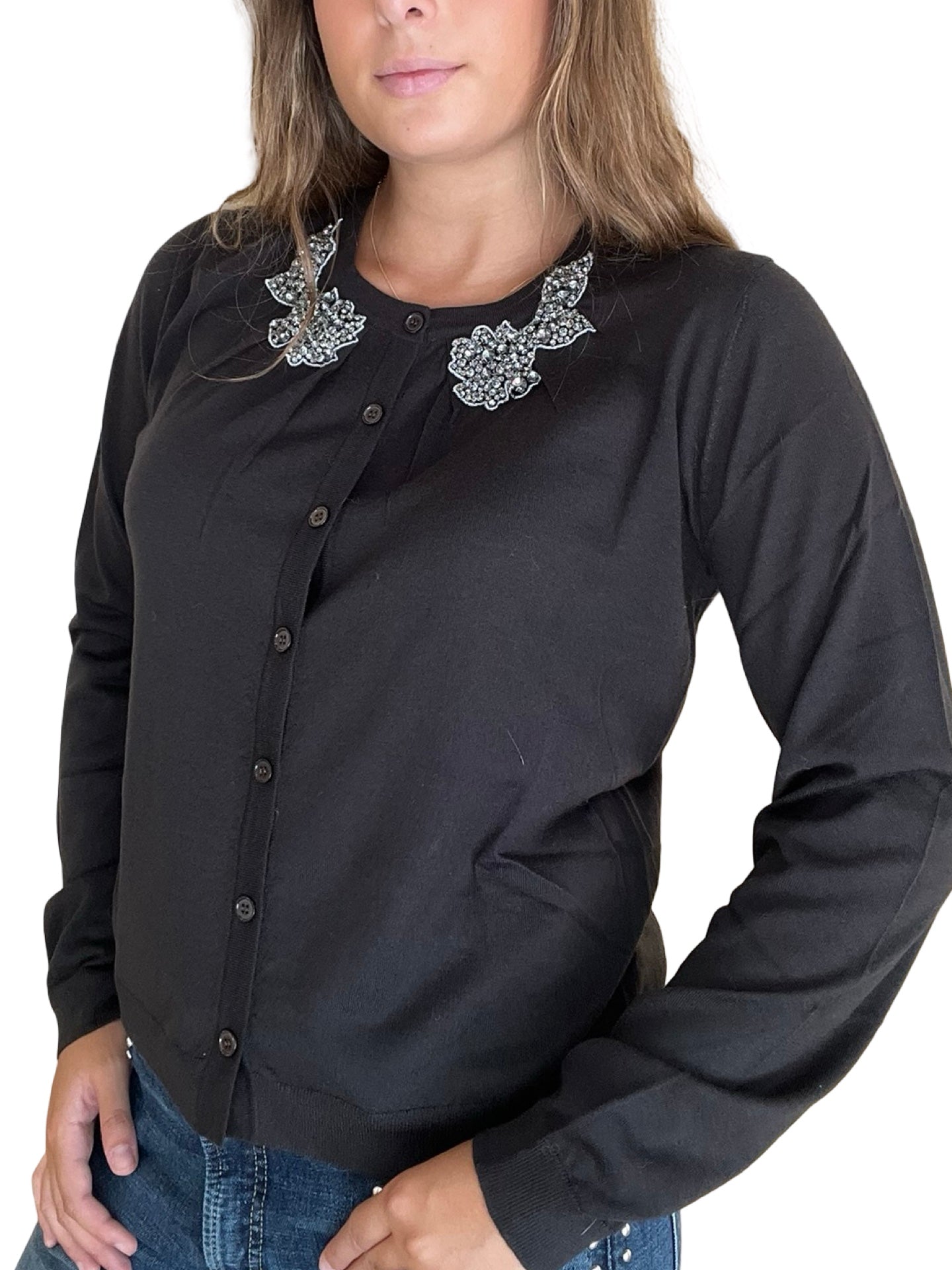 Cardigan leggero Conti Ricamato Pietre