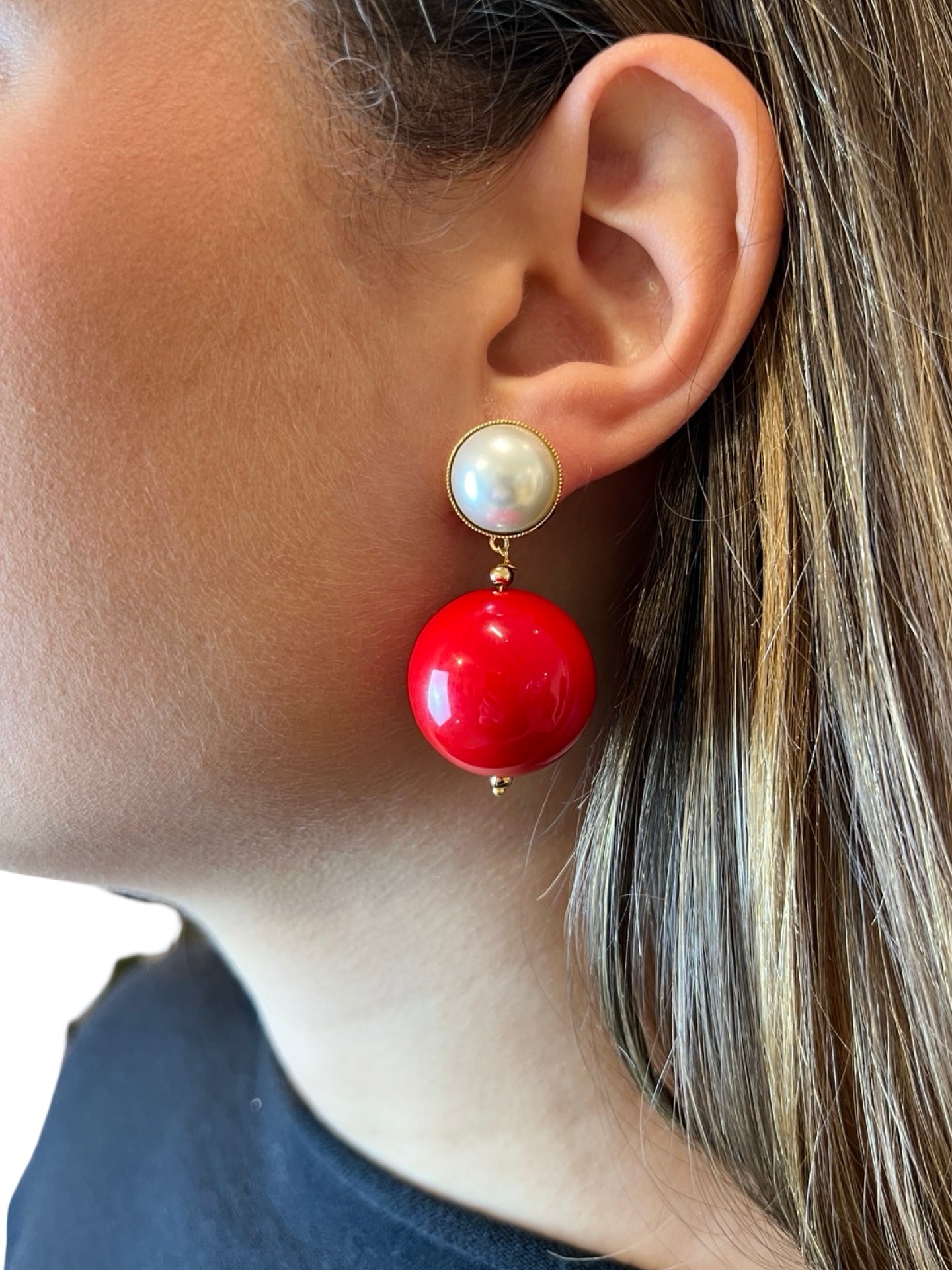 Pendientes Fabrizio Marcantelli Bola Rojo P