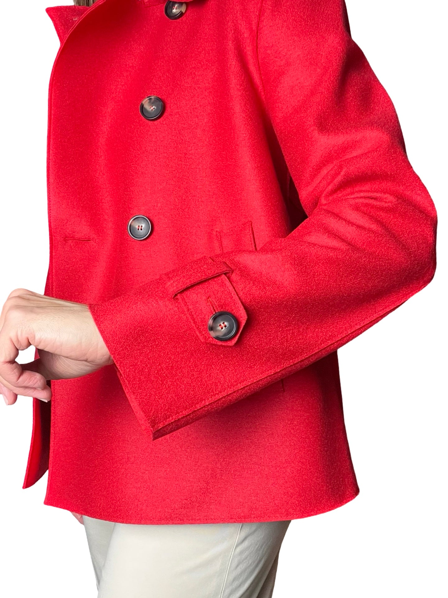 Harris Wharf London Trench Red Wool Jacket