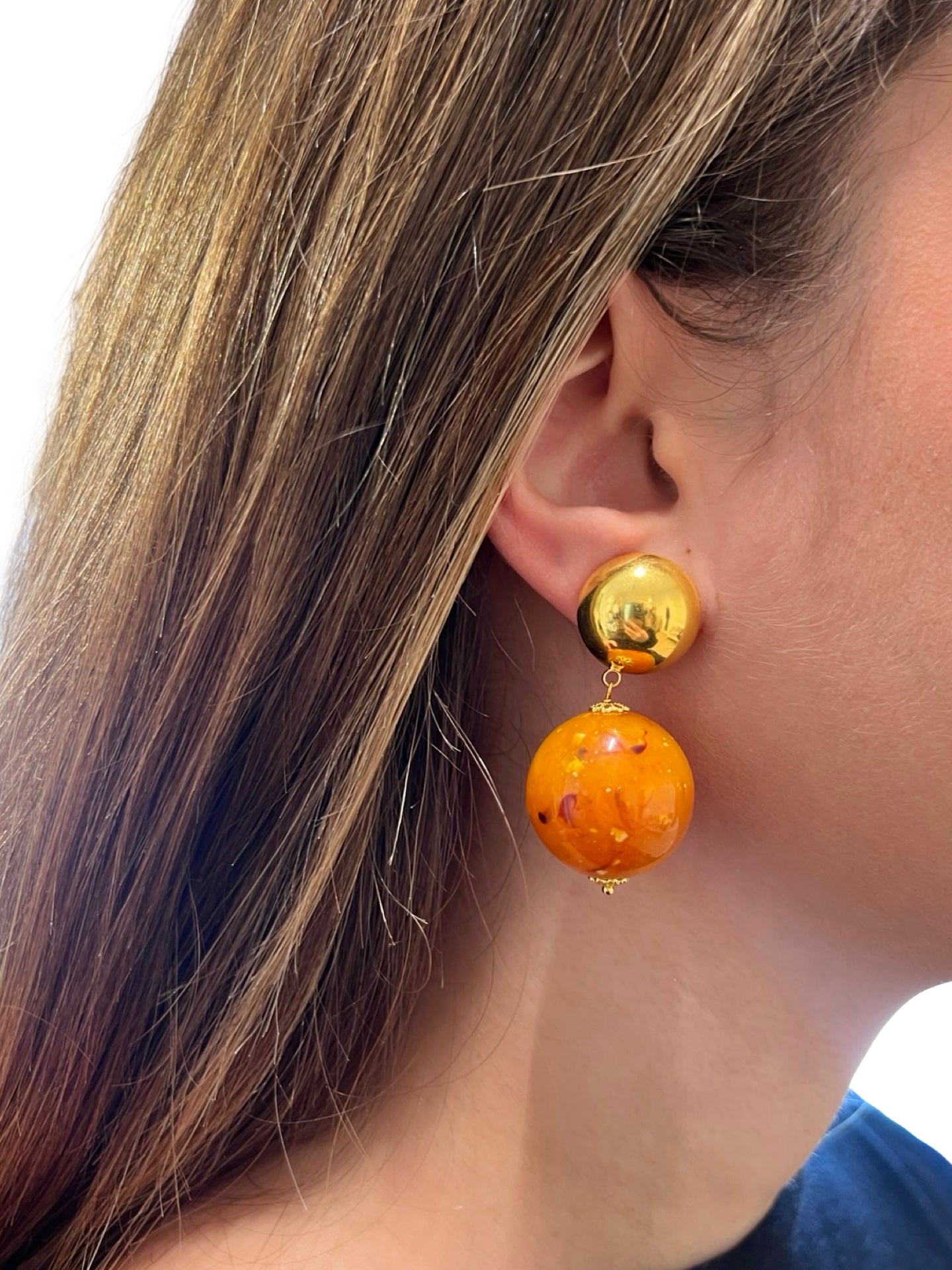 Pendientes Fabrizio Marcantelli Bola Caramelo Clip