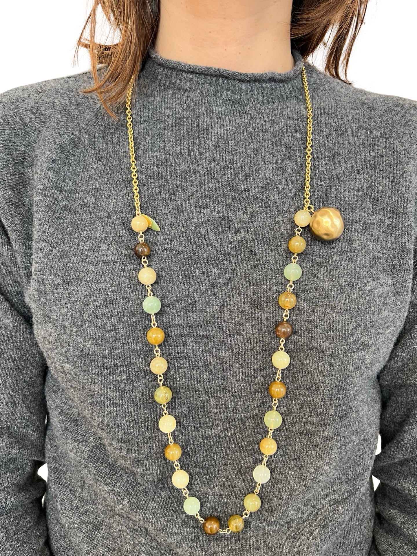 Collar Unique Bolas y Piedras Verde