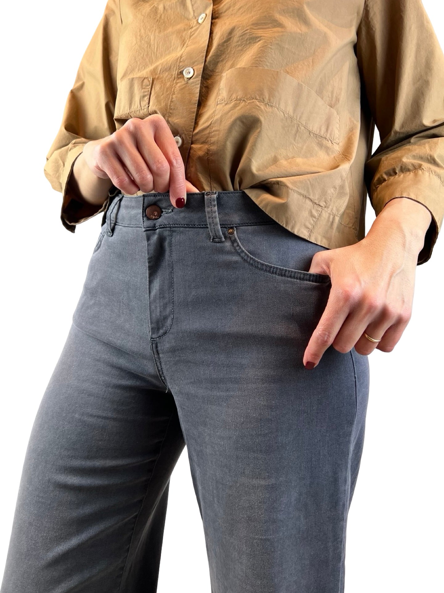 Jeans Cigala's Palazzo Crop Gris