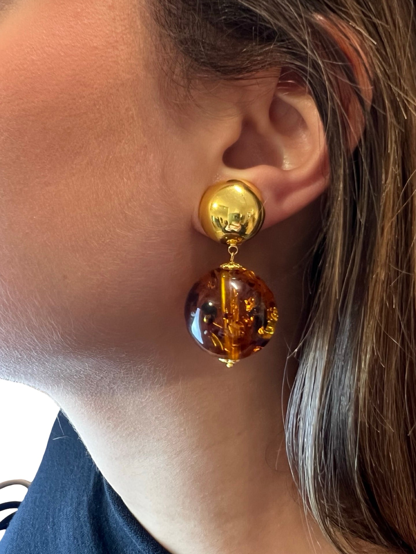 Pendientes Fabrizio Marcantelli Bola Miel Clip