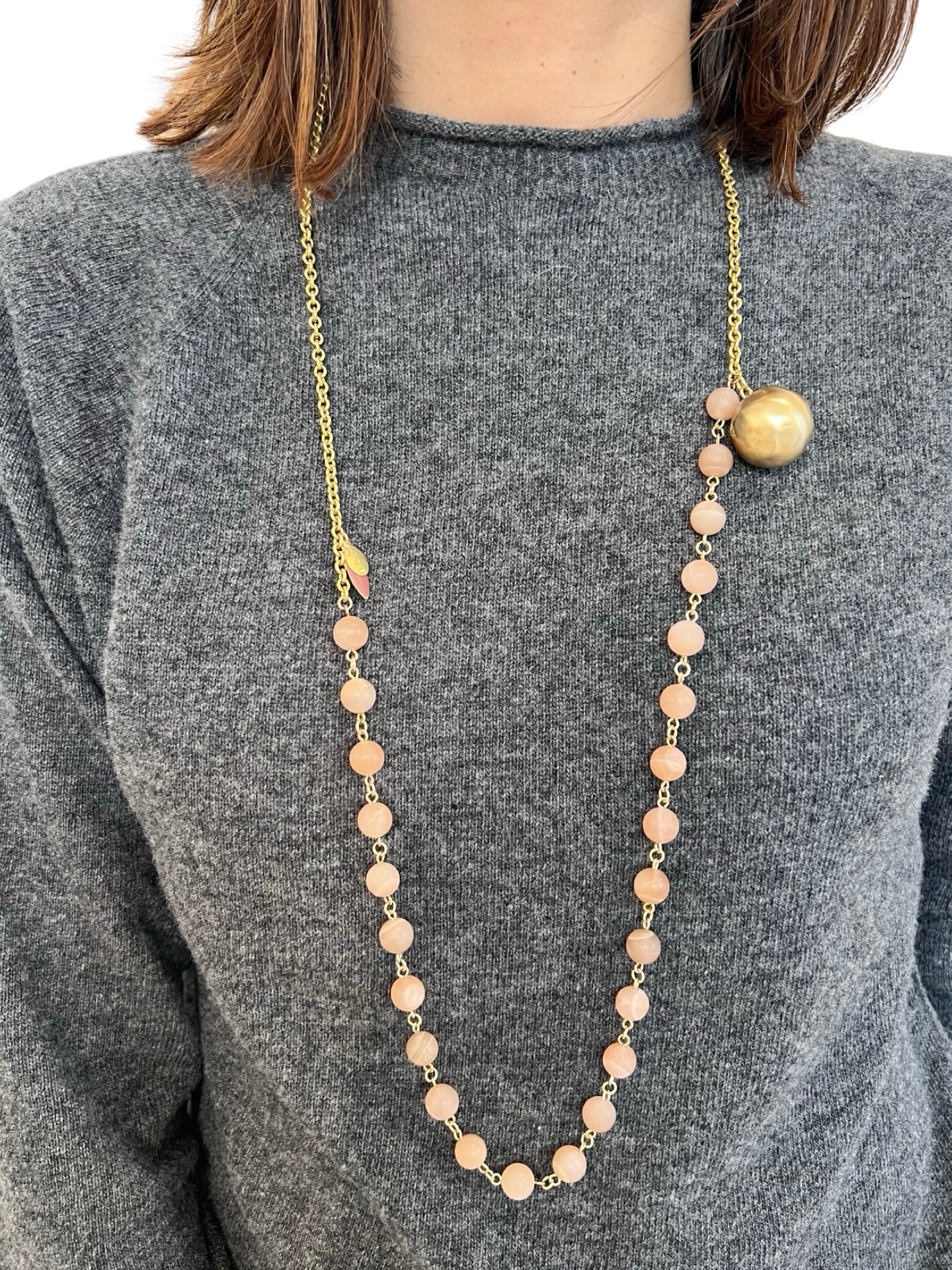 Collar Unique Bolas y Piedras Rosa