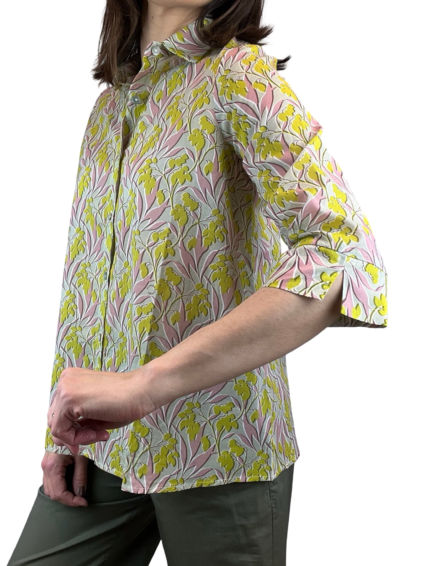 Camisa Monika Varga Flores Verde