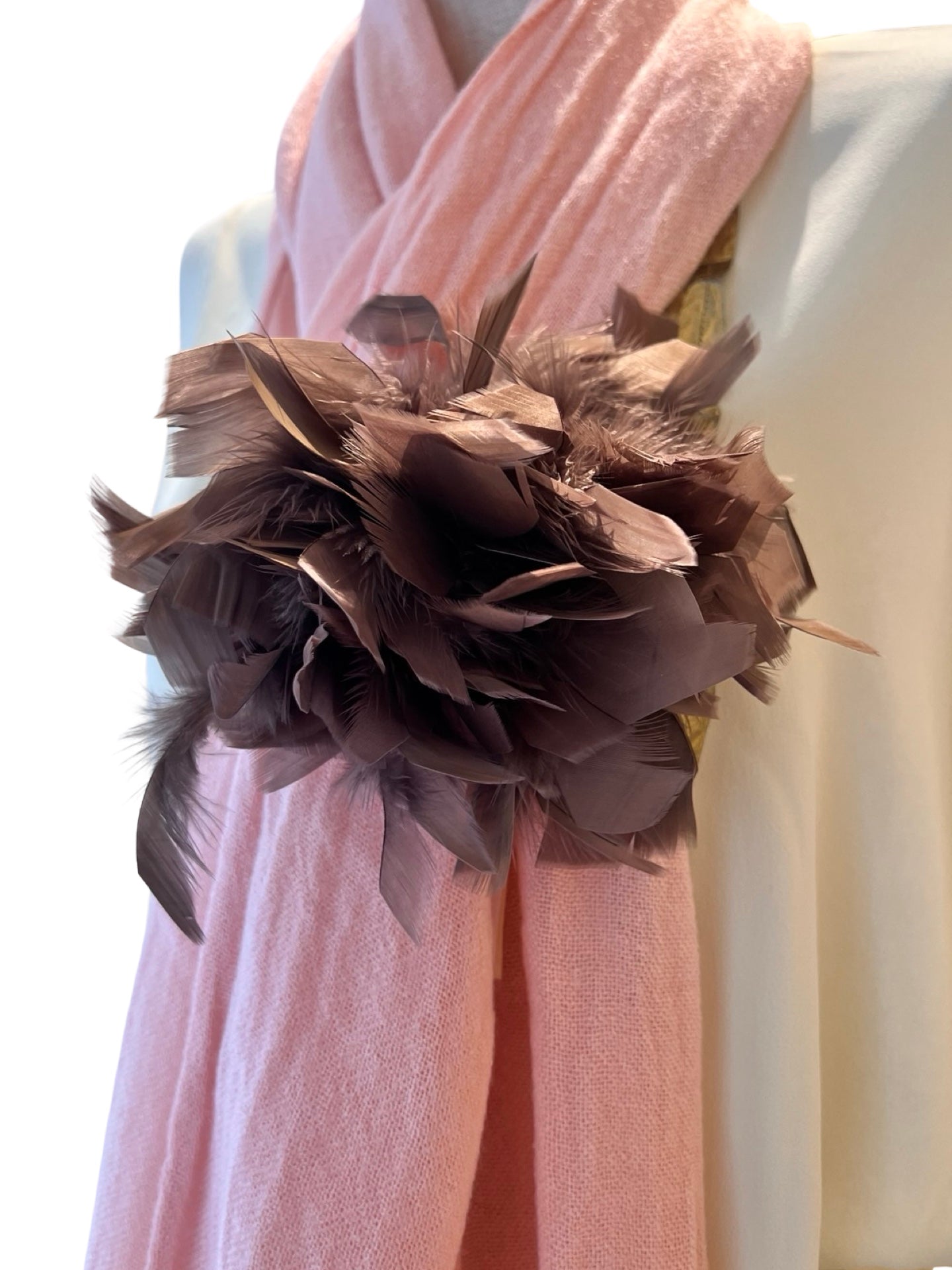 Broche Il Baco Da Seta Plumas Pequeño Topo