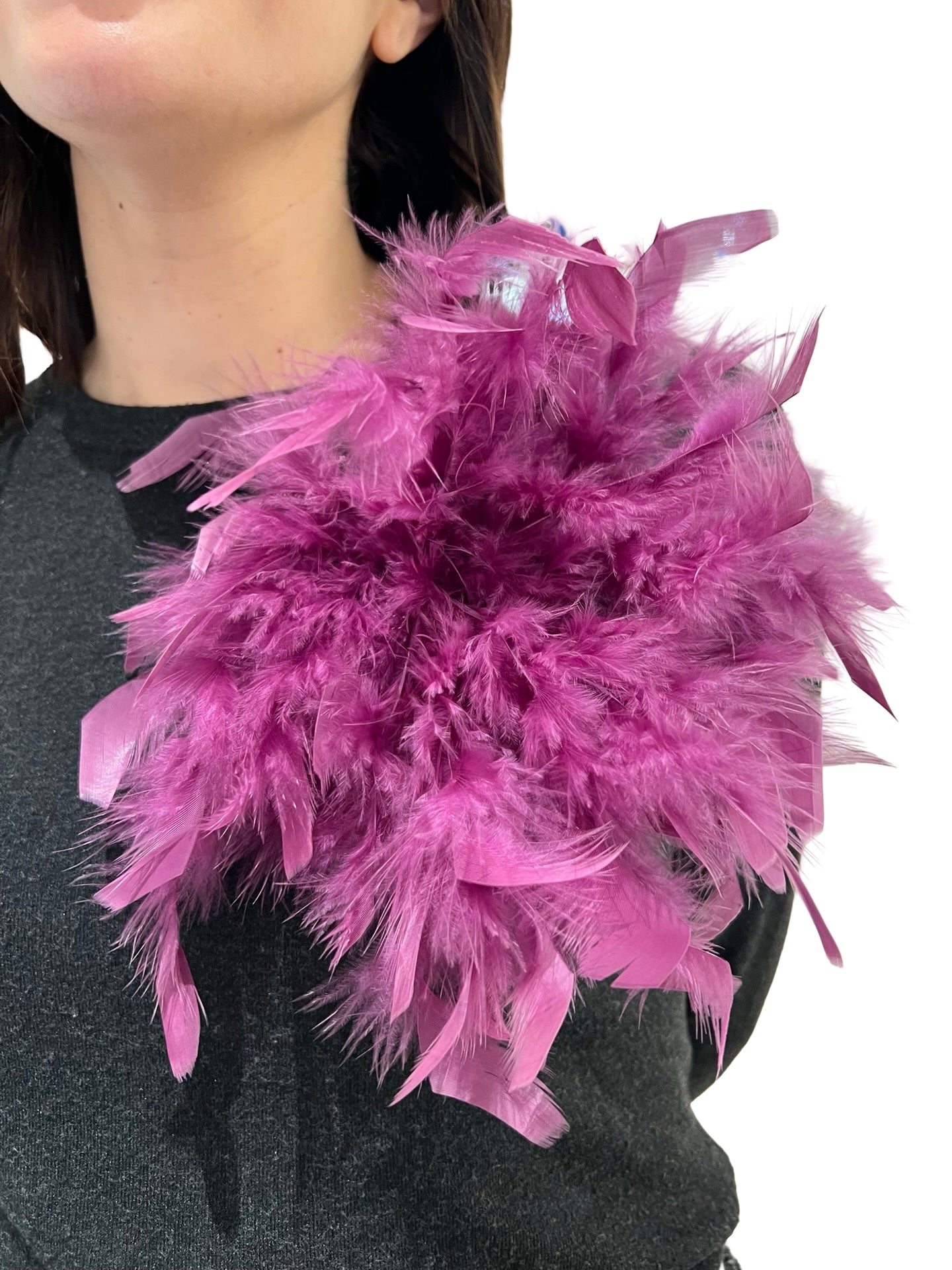 Broche Il Baco Da Seta Plumas Morado