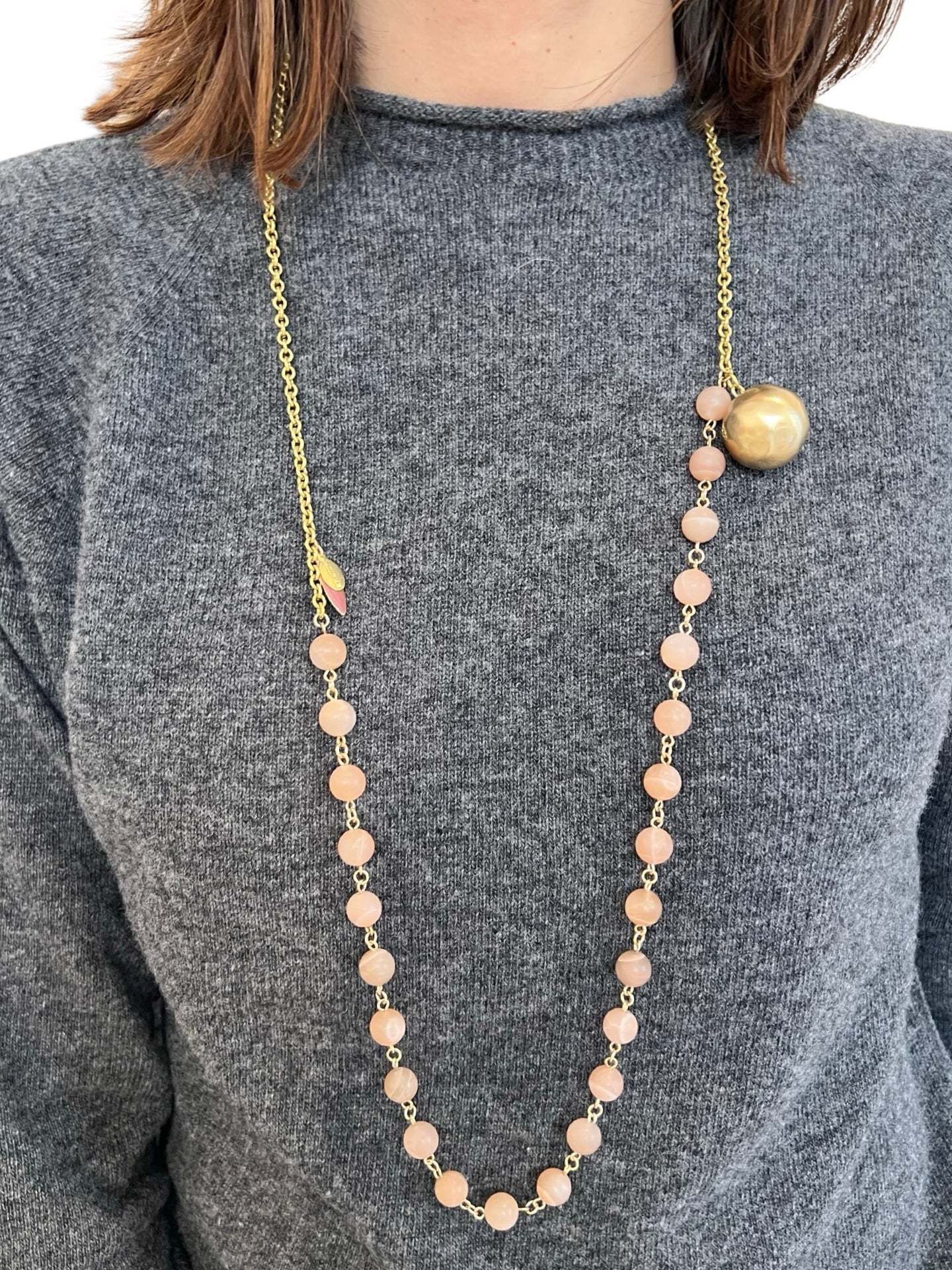 Collar Unique Bolas y Piedras Rosa