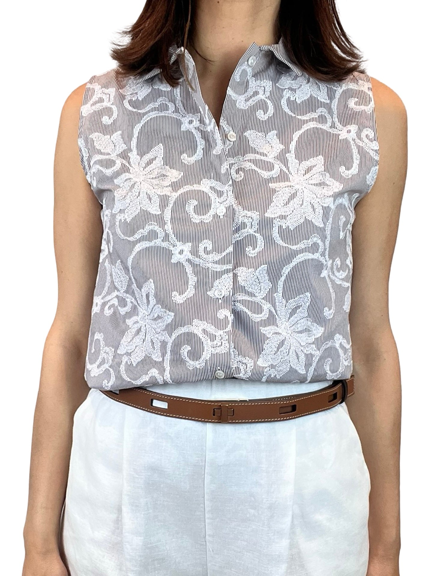 Top Whyci Milano Embroidered Shirt Collar