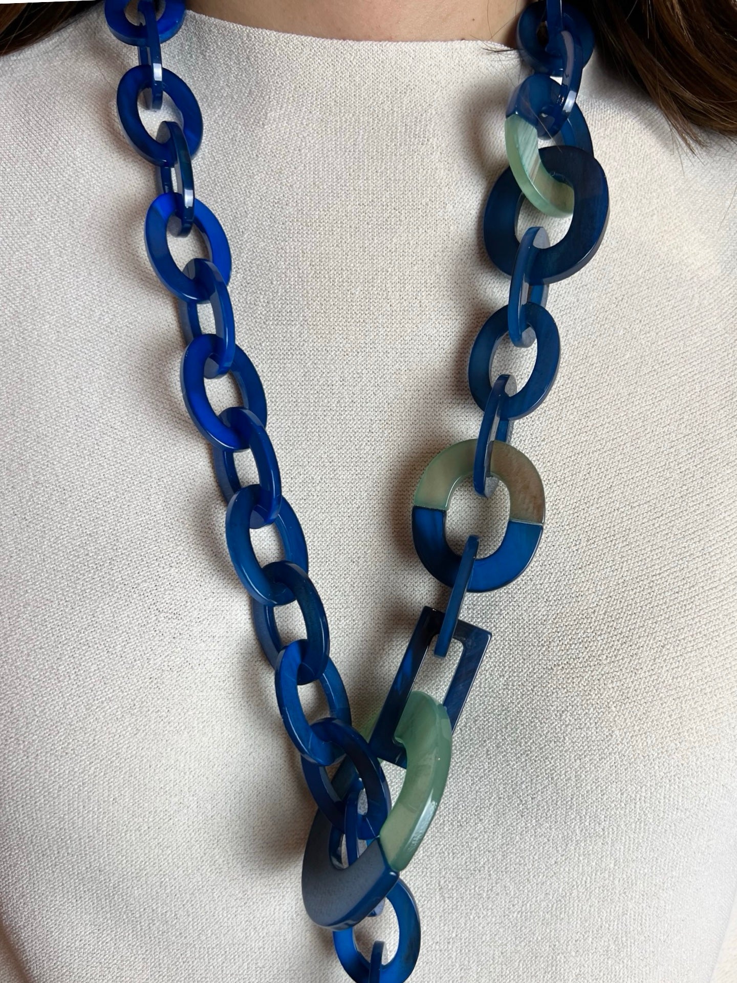 Collana Il Baco Da Seta Catene Blu