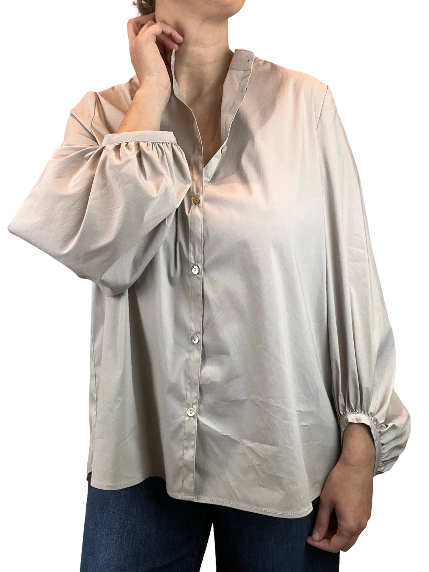 Adele Mao Gathered Sleeve Shirt
