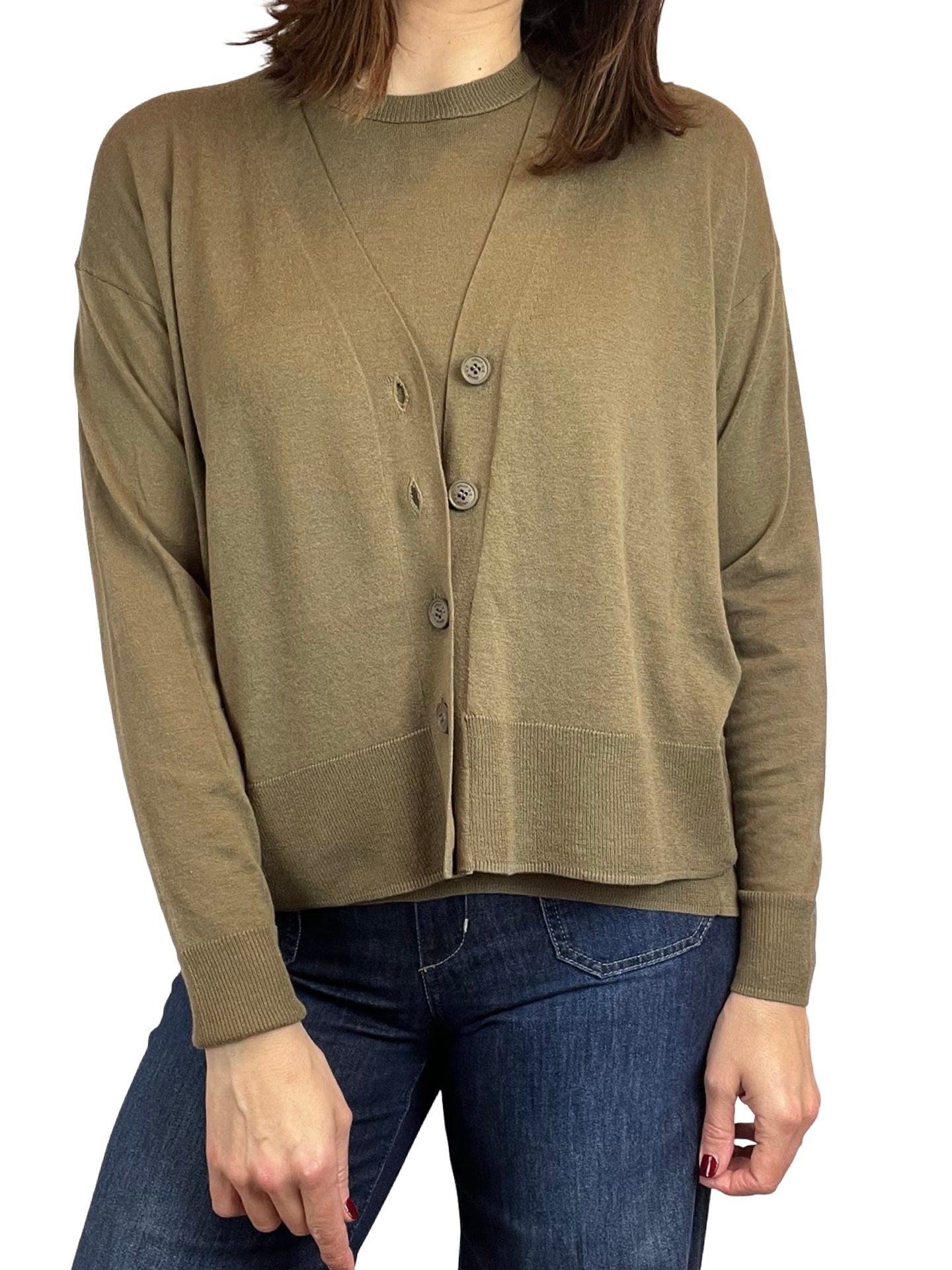 Cardigan Ct Plage Ancho Bolsillos